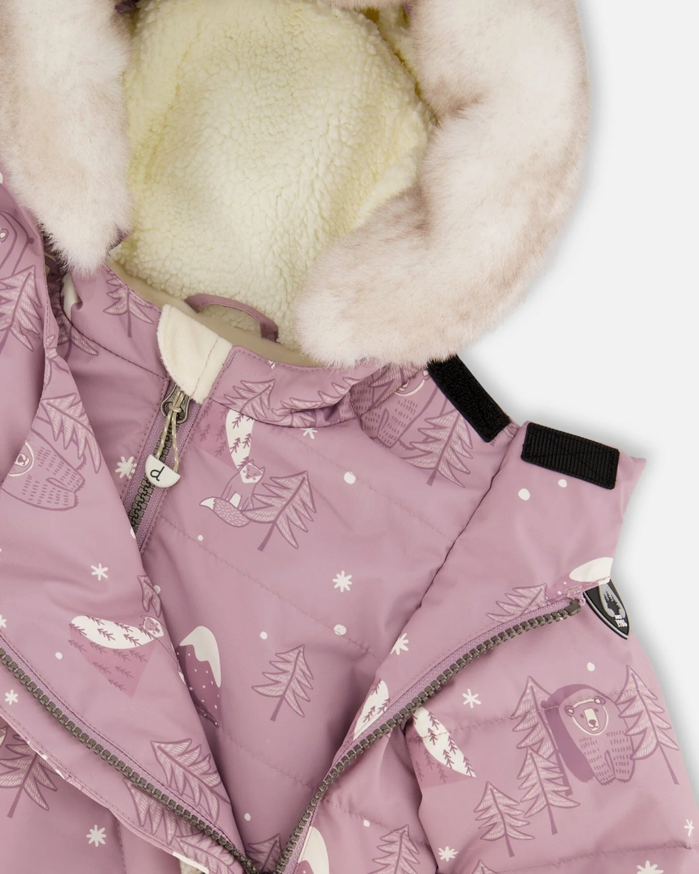 Two-Piece Baby Snug Snowsuit Purple Bear Print - Deux par Deux