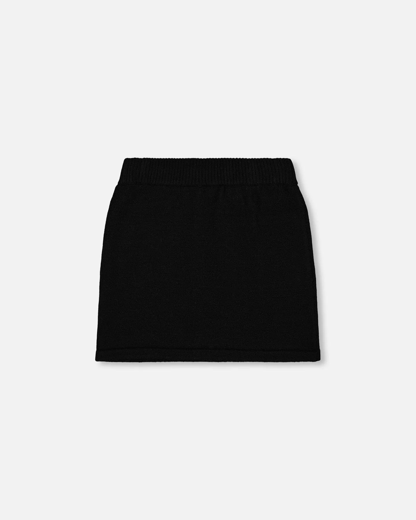 Knitted Skirt Black With Bear Intarsia - Deux par Deux
