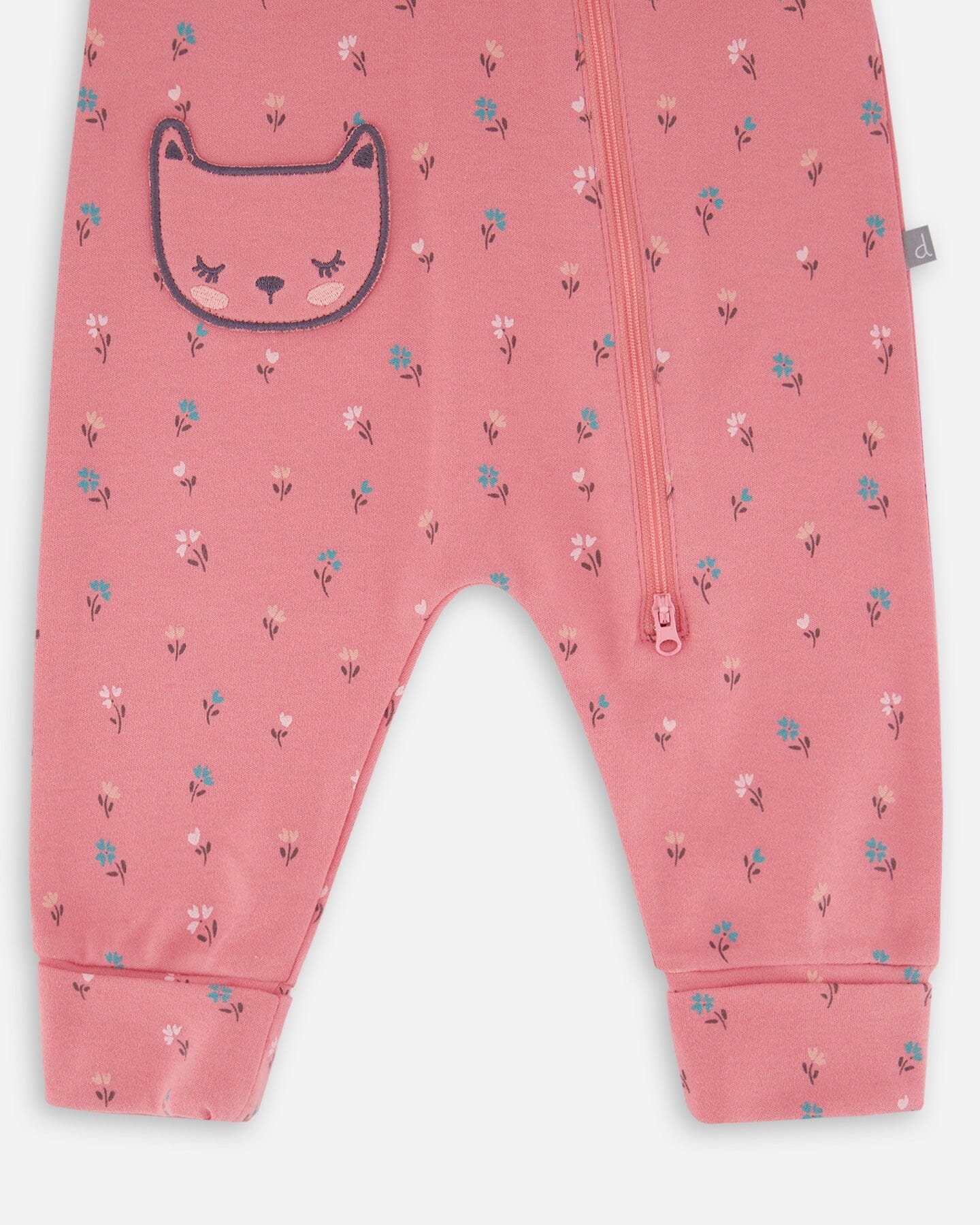 Organic Cotton Zipped Romper Pink Floral - Deux par Deux