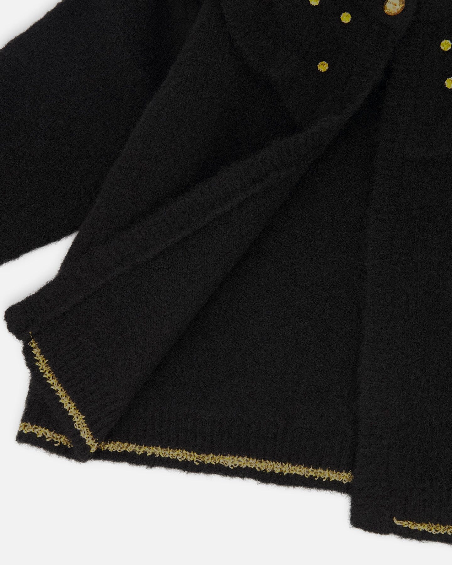 Knitted Cardigan With Rhinestones Black - Deux par Deux