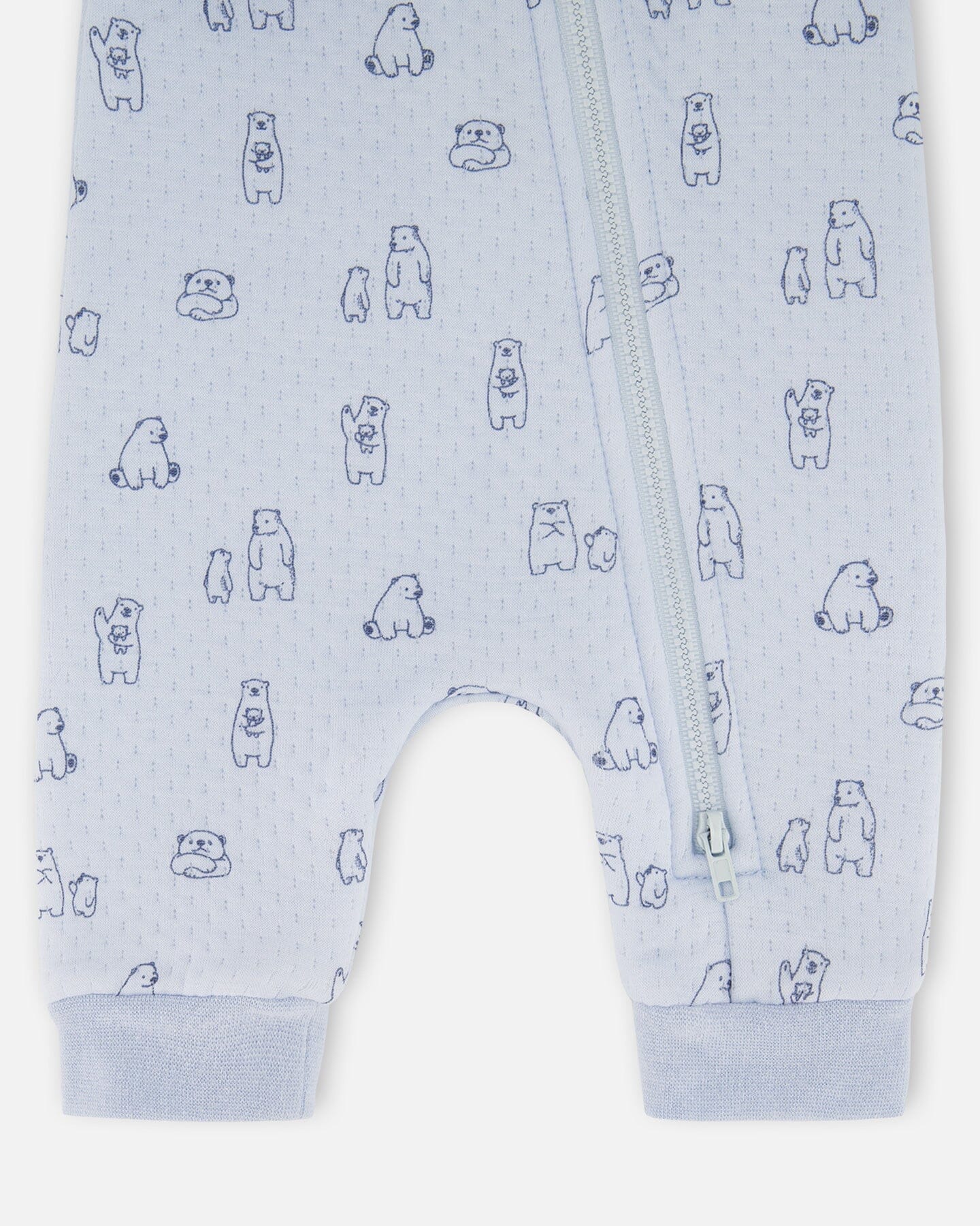 Organic Cotton One-Piece And Baby Romper Blue Bear Print - Deux par Deux