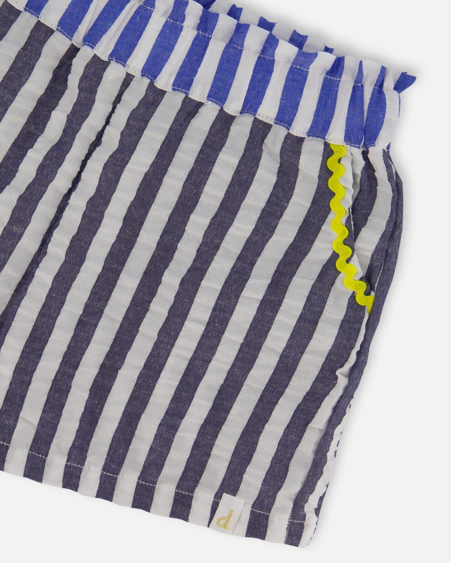 Seersucker Short Navy Blue And White - Deux par Deux