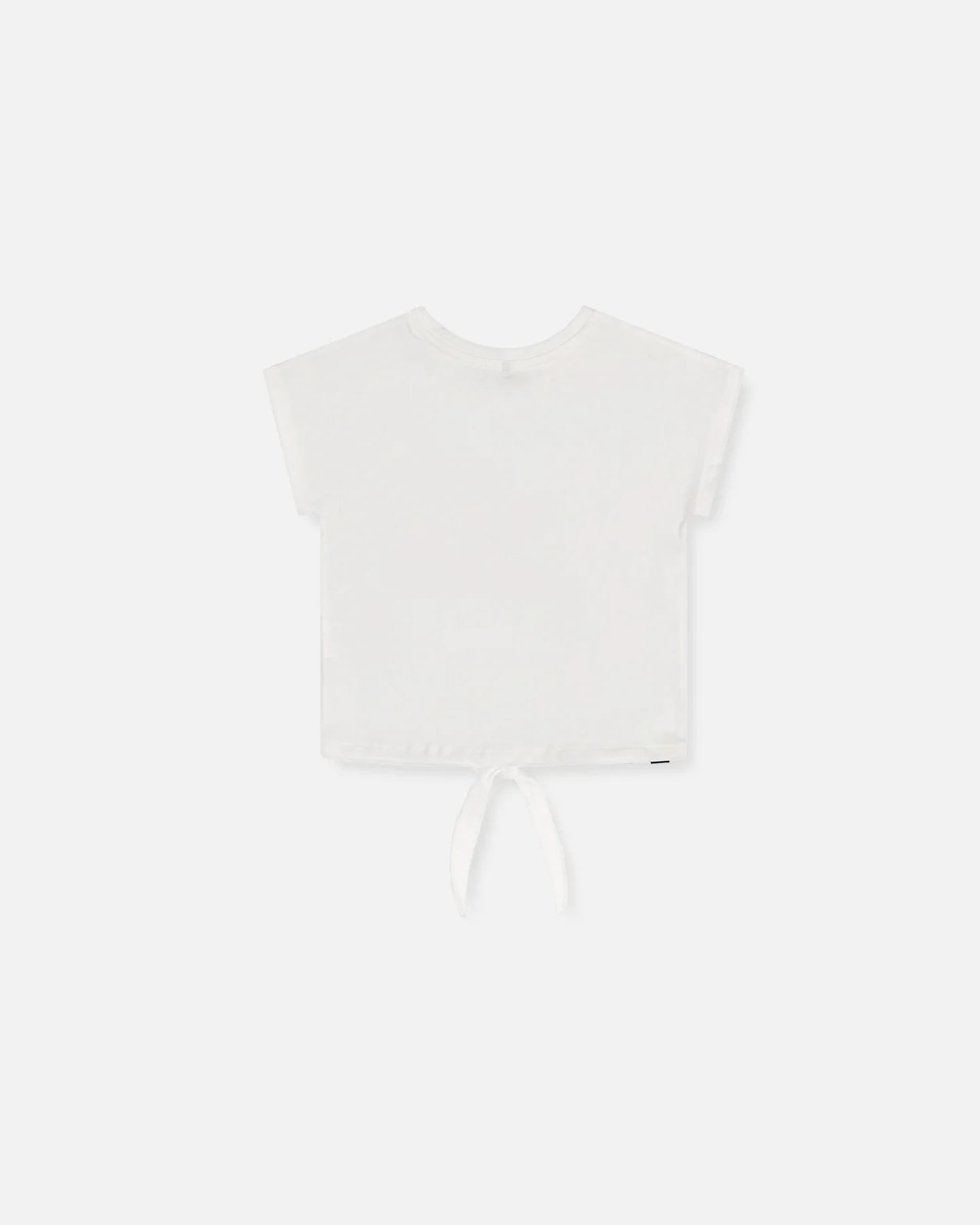 Organic Cotton T-Shirt With Knot White - Deux par Deux