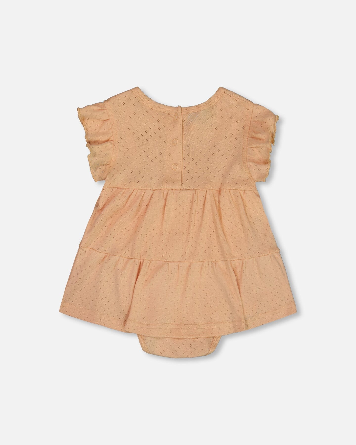 Organic Cotton Pointelle Romper Beige - Deux par Deux