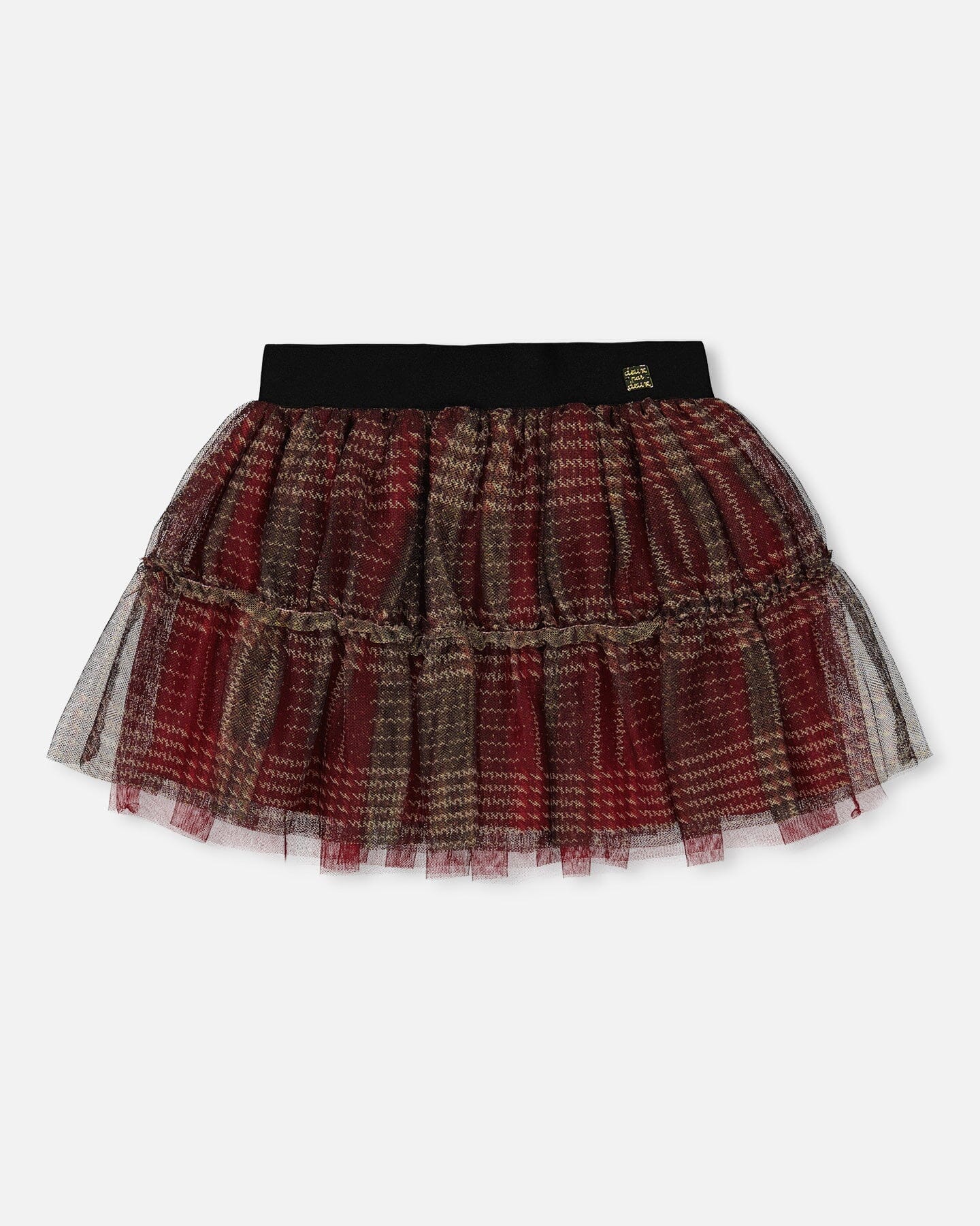 Glittering Tulle Skirt Red Plaid - Deux par Deux