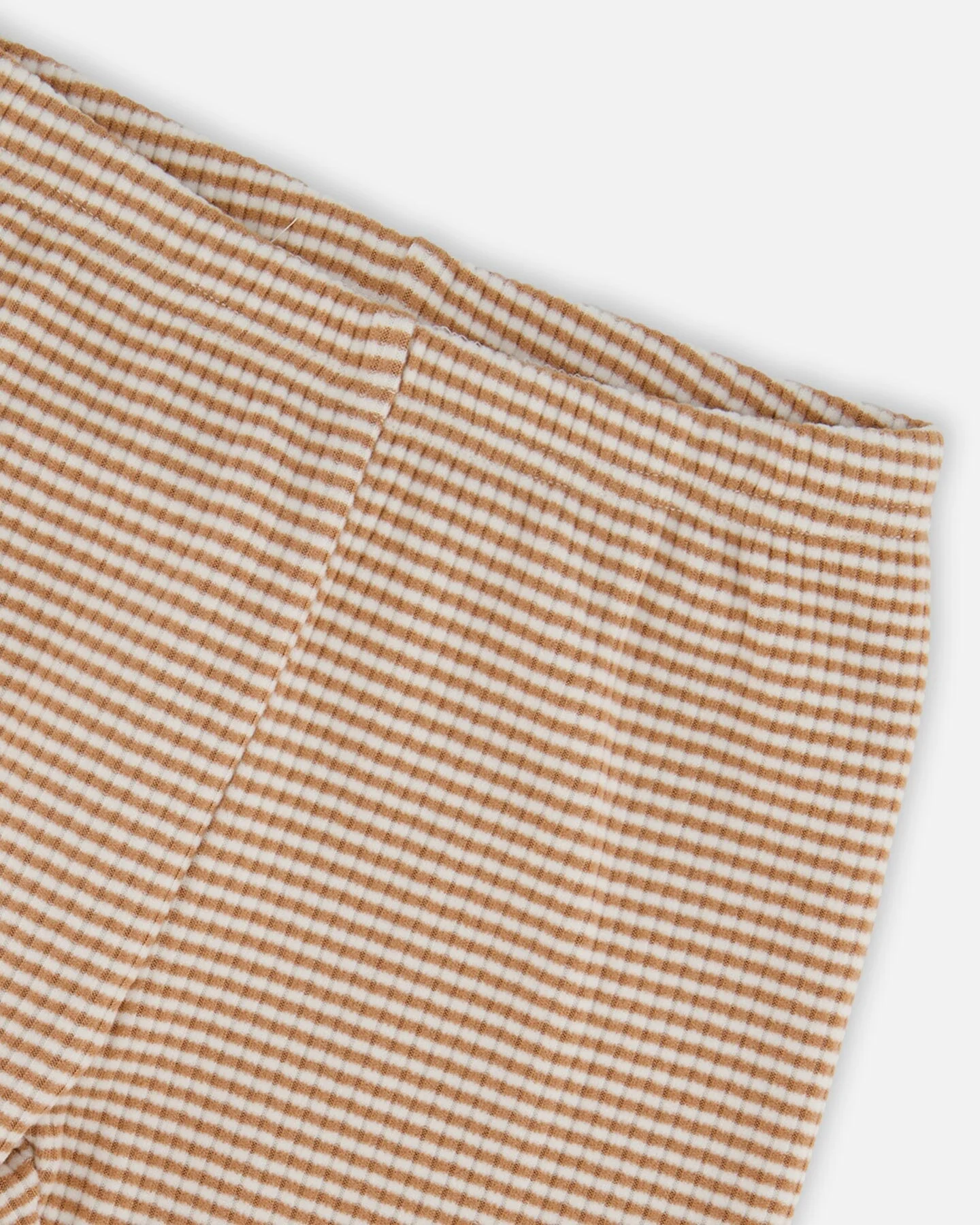 Rib Striped Leggings Beige And Off-White - Deux par Deux