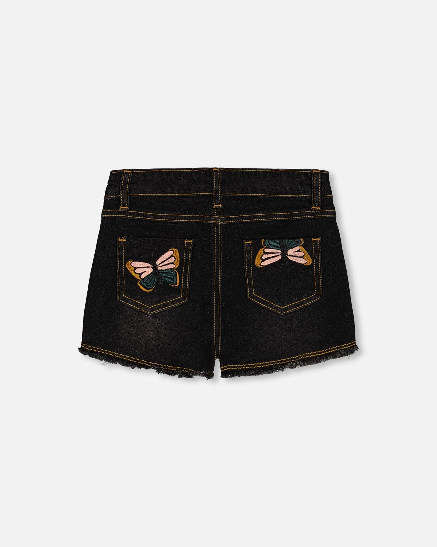 Jean Short With Embroidery Black Jeans - Deux par Deux