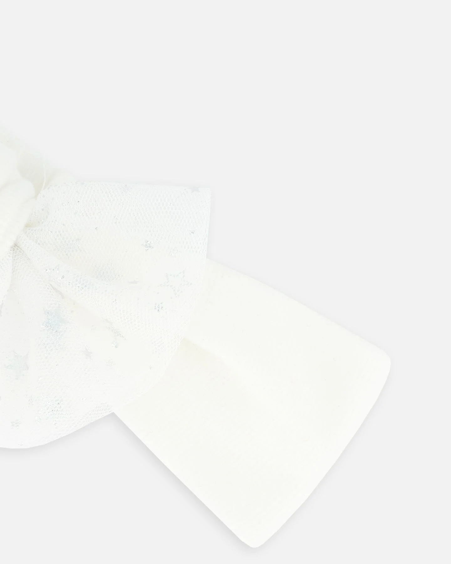 Headband With Glittering Tulle Bow Off White - Deux par Deux