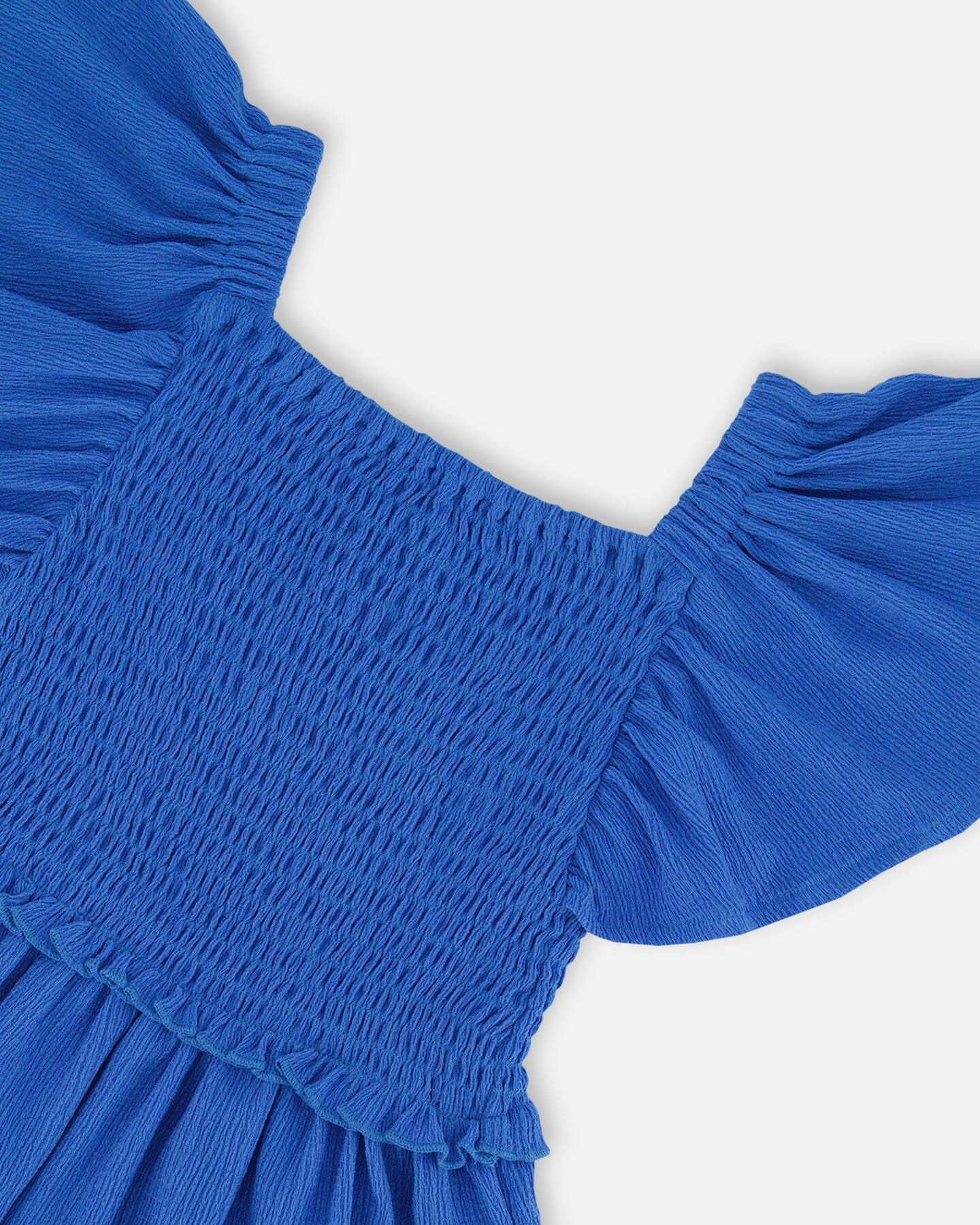 Textured Smocked Dress Royal Blue - Deux par Deux