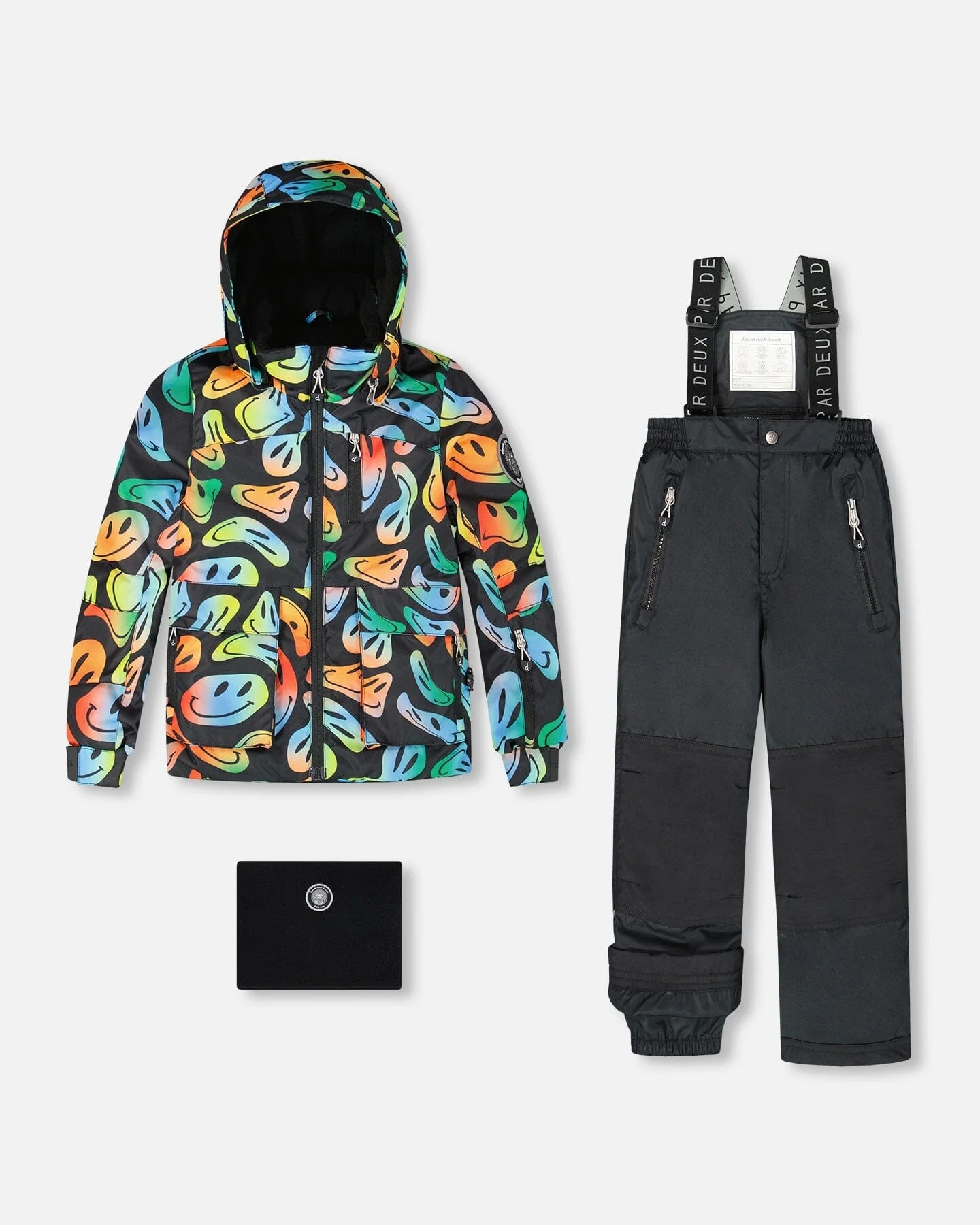 Two-Piece Play Snowsuit With Allover Print Jacket Smiley Face - Deux par Deux