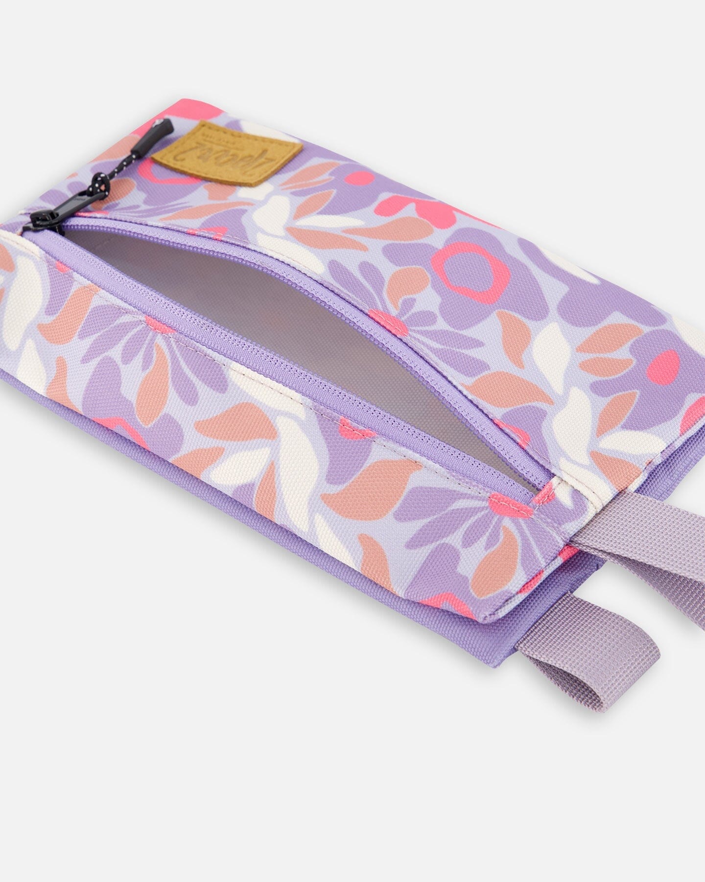 Double Pencil Case Lilac Retro Flower Print - Deux par Deux