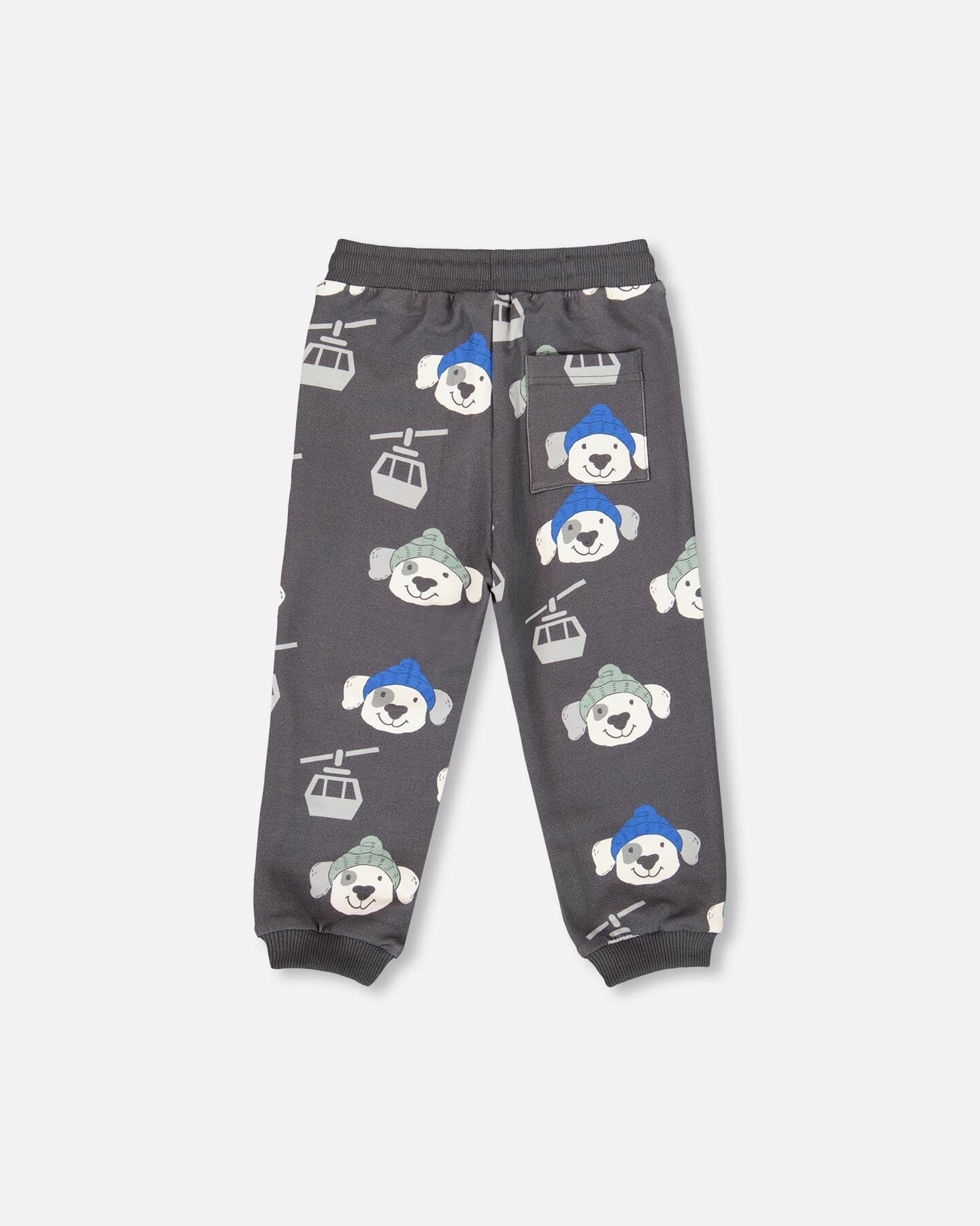 Fleece Sweatpants Gray Dog Print - Deux par Deux