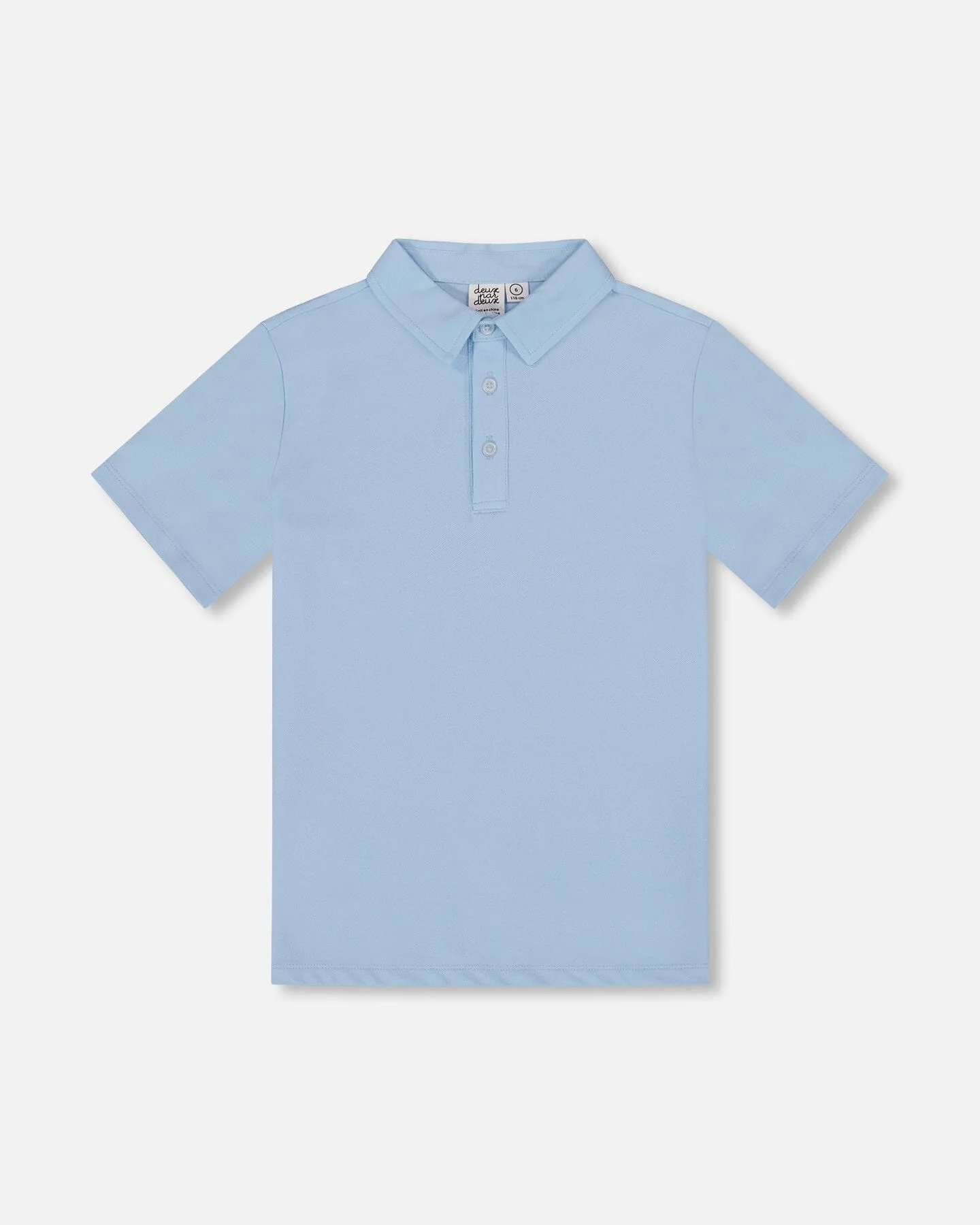Short Sleeve Polo Shirt Pale Blue - Deux par Deux