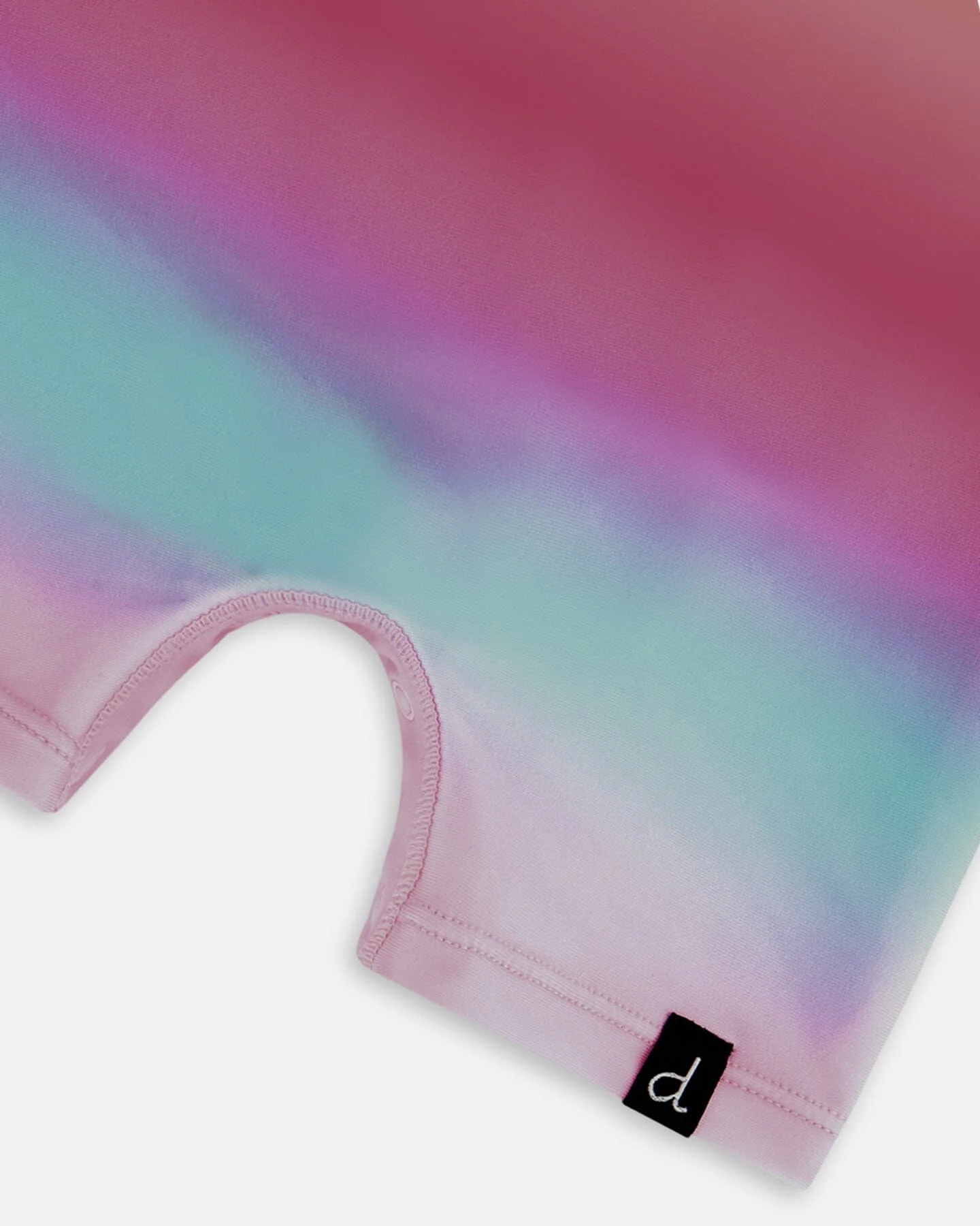 Long Sleeve One-Piece Rashguard Pink, Orange, And Turquoise - Deux par Deux