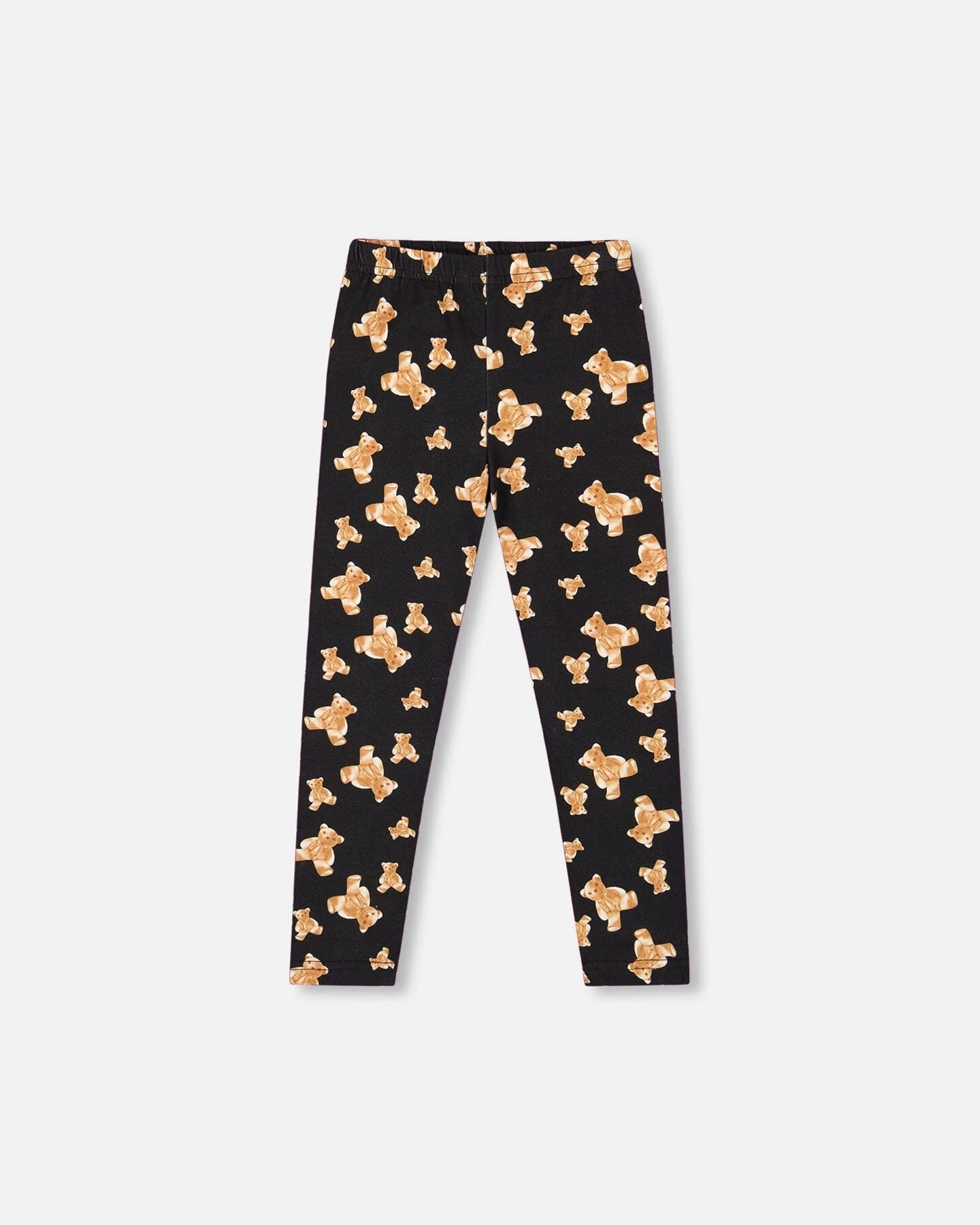 Jersey Leggings Black Teddy Bear Print - Deux par Deux