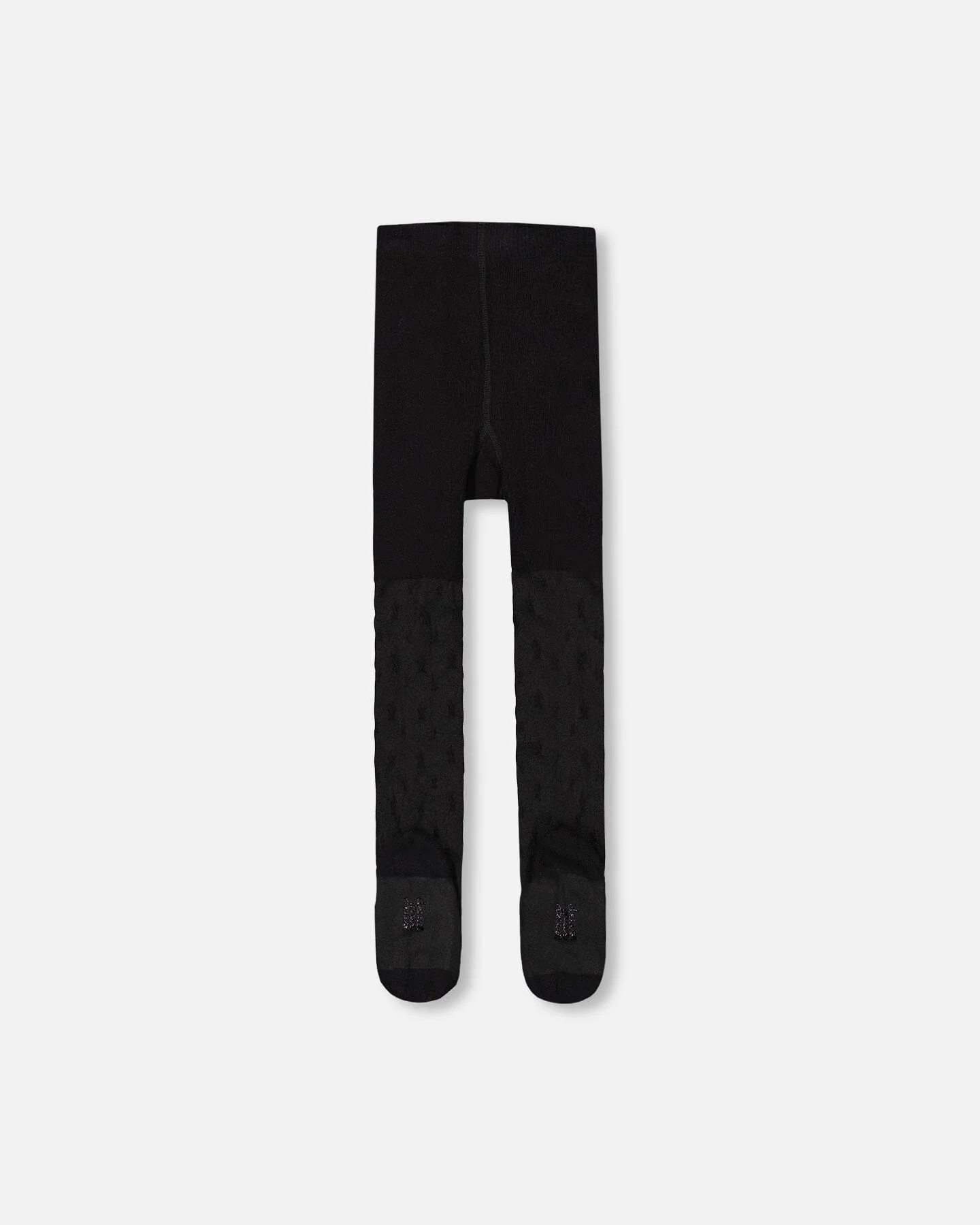 Knit Tights Black With Tone-On-Tone Star Pattern - Deux par Deux