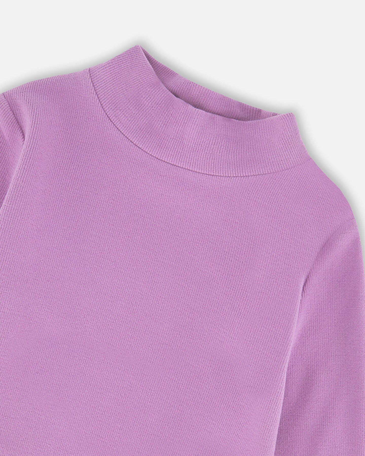 Super Soft Ribbed Mock Neck Top Lavender - Deux par Deux