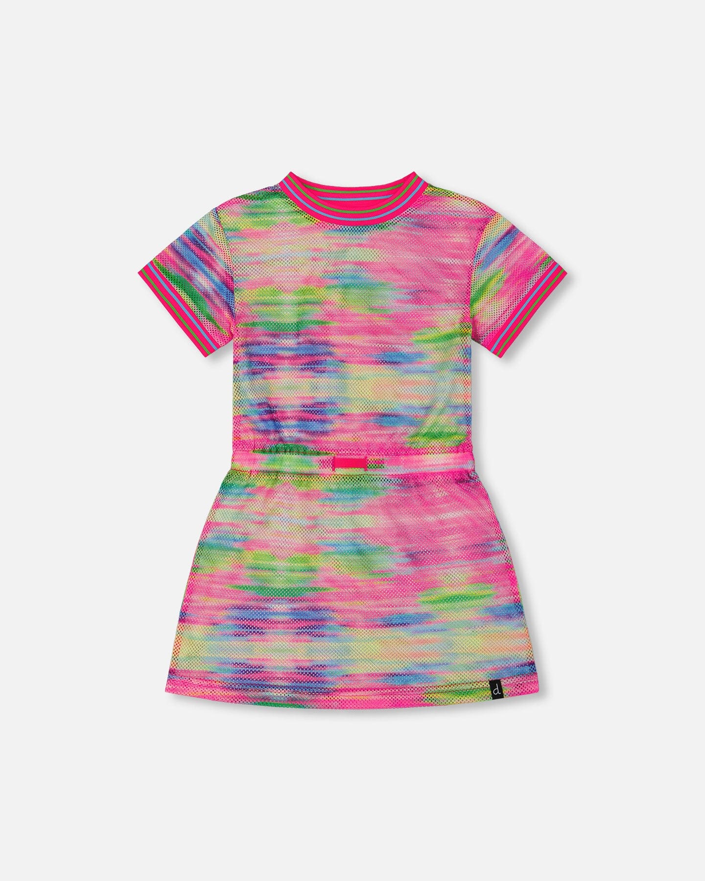 Short Sleeve Mesh Beach Dress Multicolored - Deux par Deux