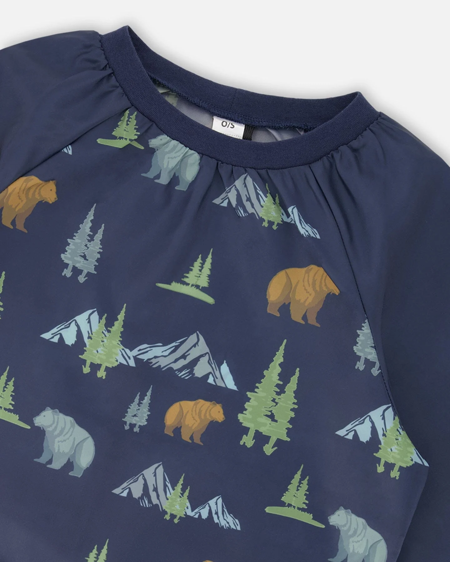 School Apron Navy Animal Print - Deux par Deux