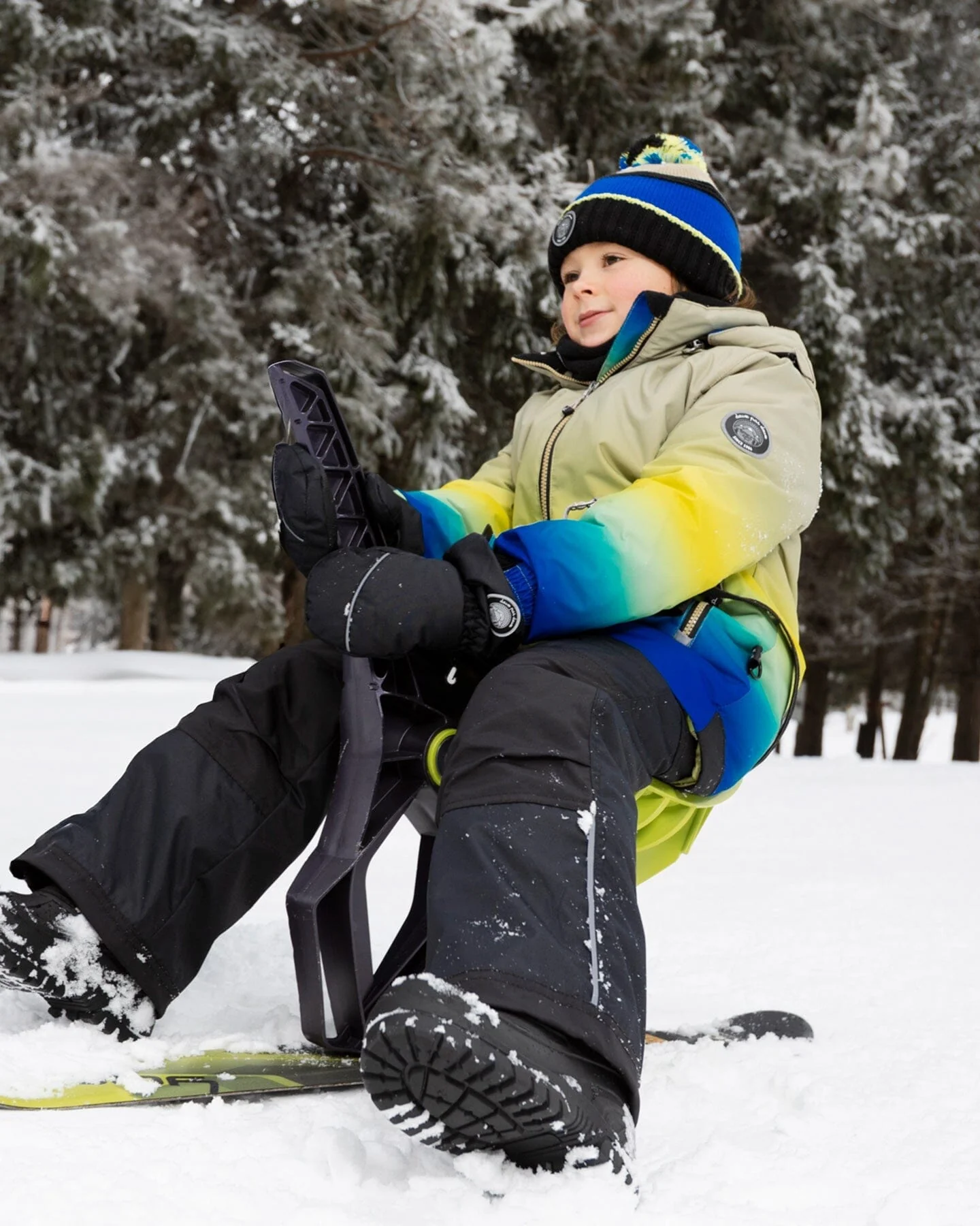 Two-Piece Play Snowsuit With Gradient Jacket Black - Deux par Deux