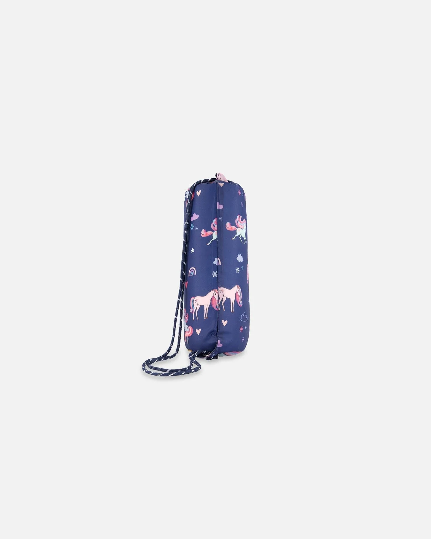 Drawstring Bag Navy Unicorn Print - Deux par Deux