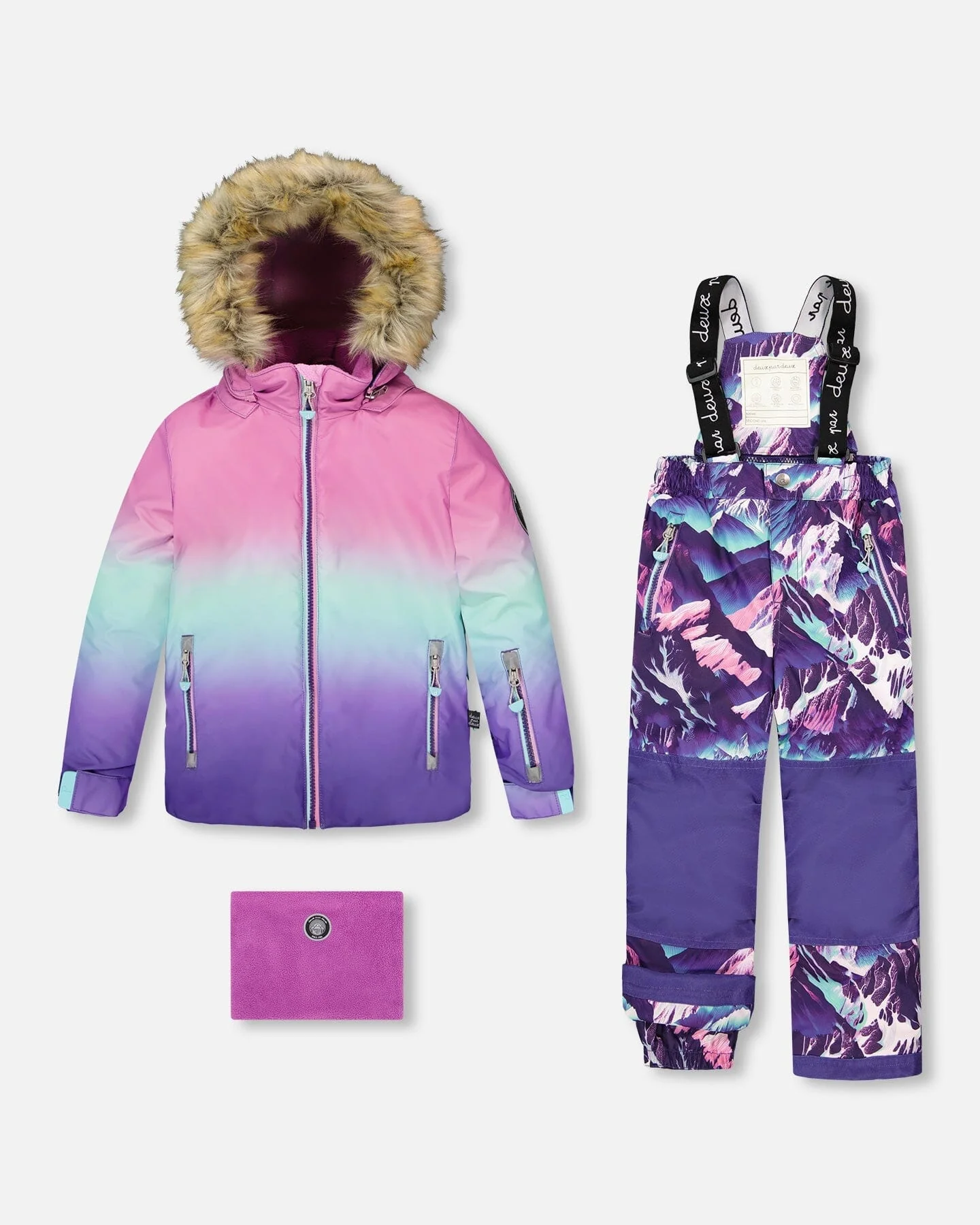 Two-Piece Play Snowsuit Purple Mountain Print - Deux par Deux