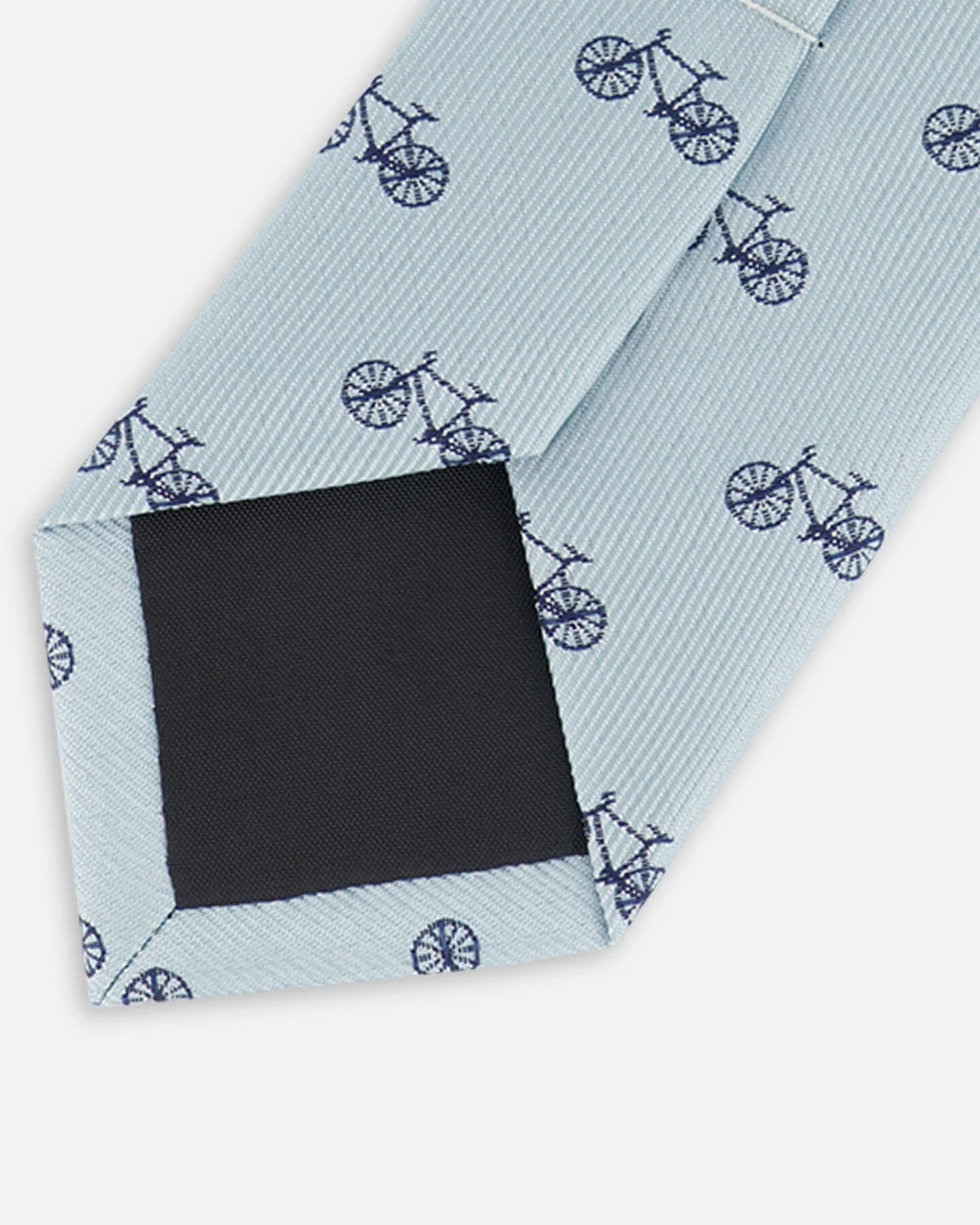 Neck Tie Pale Blue With Bicycle - Deux par Deux