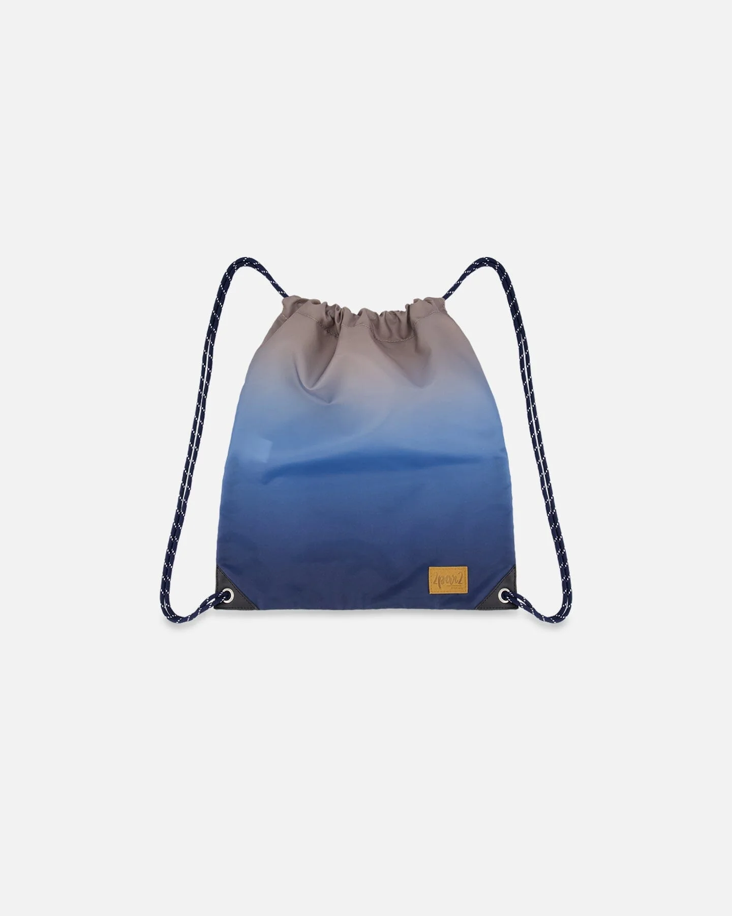Drawstring Bag Blue And Beige Gradient - Deux par Deux