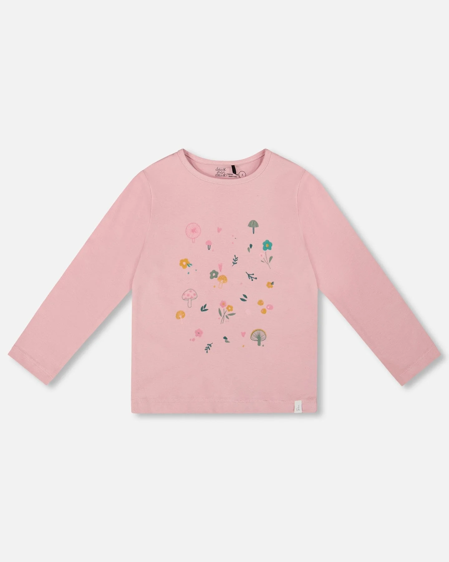 Organic Cotton Long Sleeve T-Shirt Dusty Pink - Deux par Deux