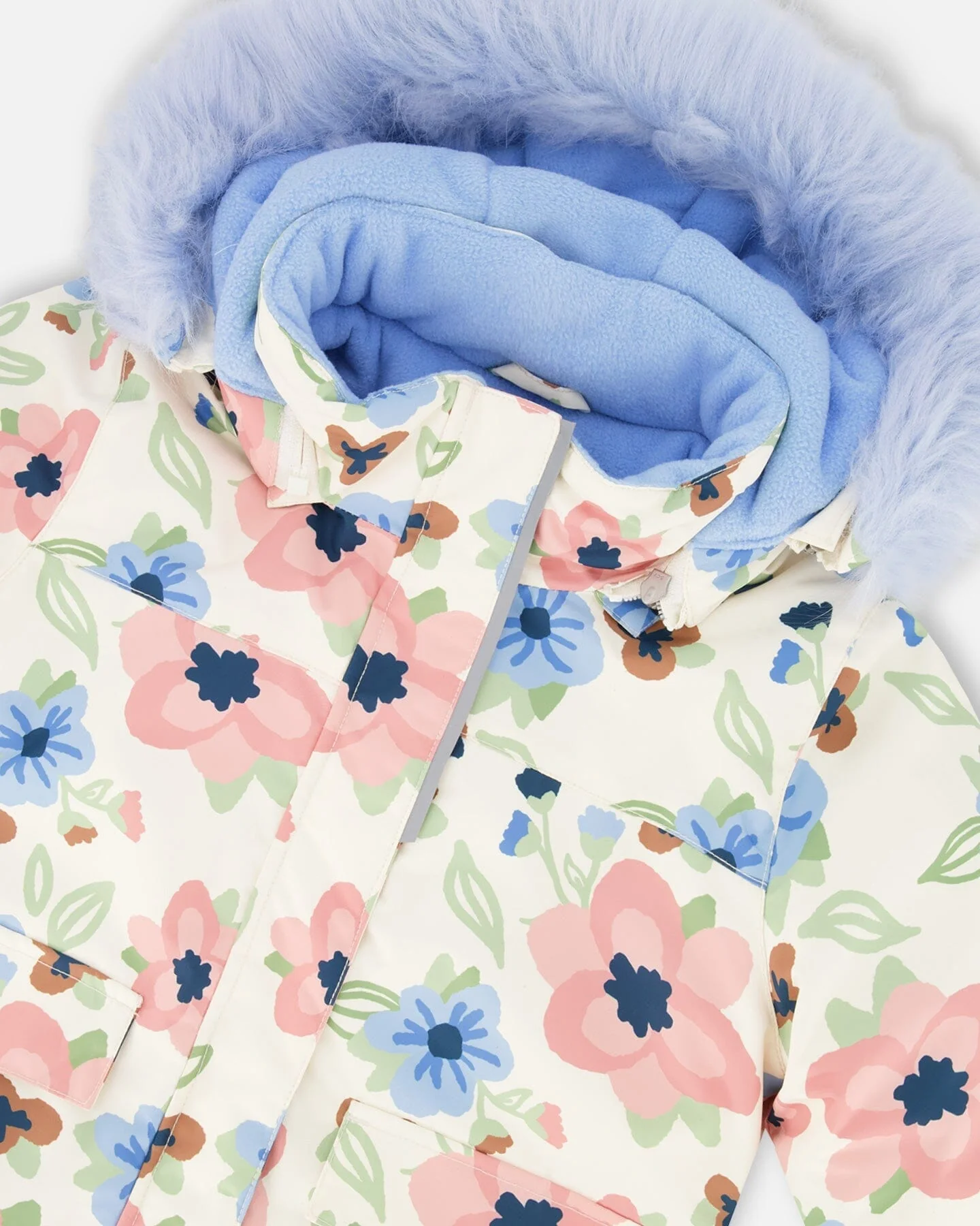 Two-Piece Discover Snowsuit With Printed Jacket Light Blue - Deux par Deux