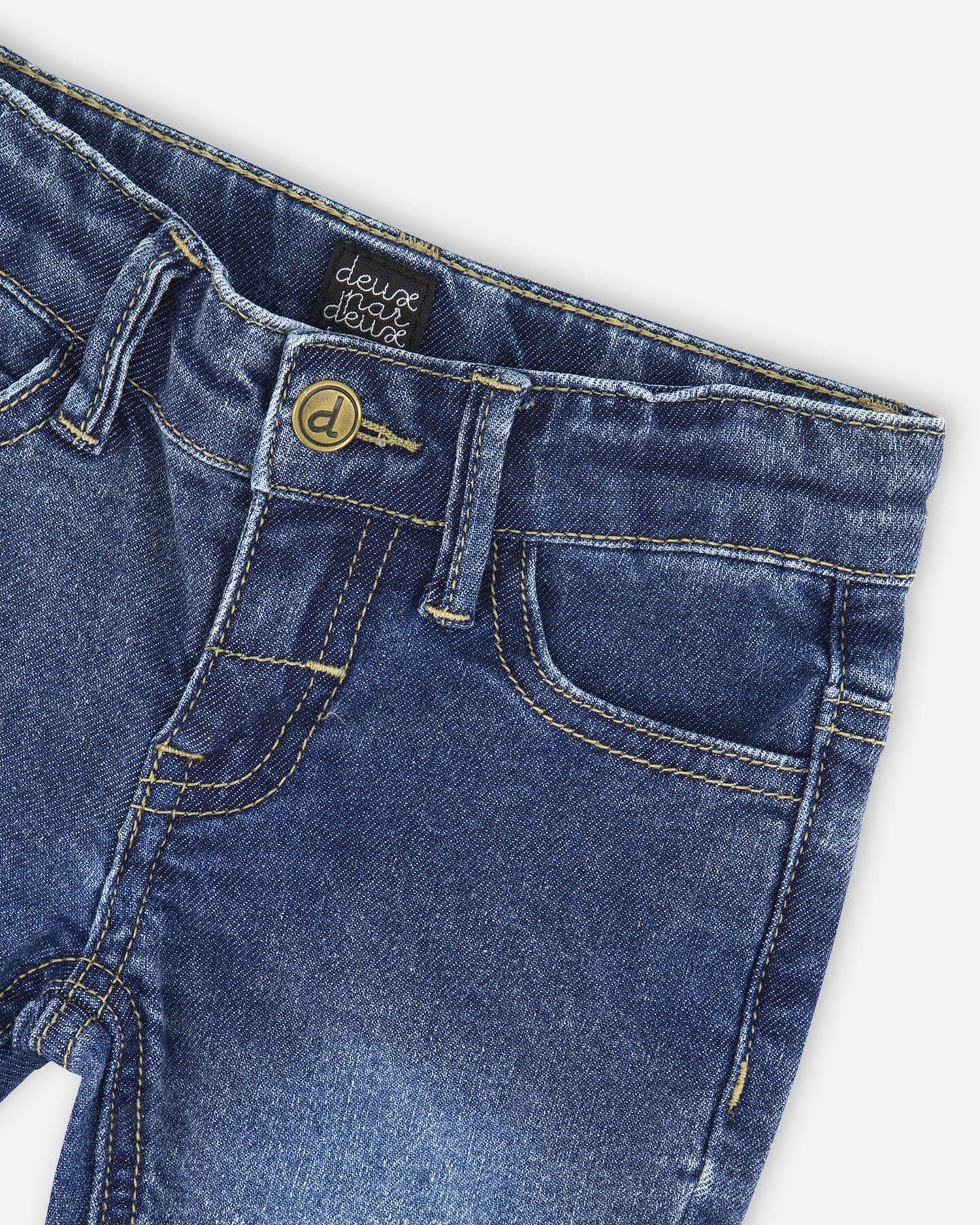 Jeans Blue Denim With Embroideries - Deux par Deux