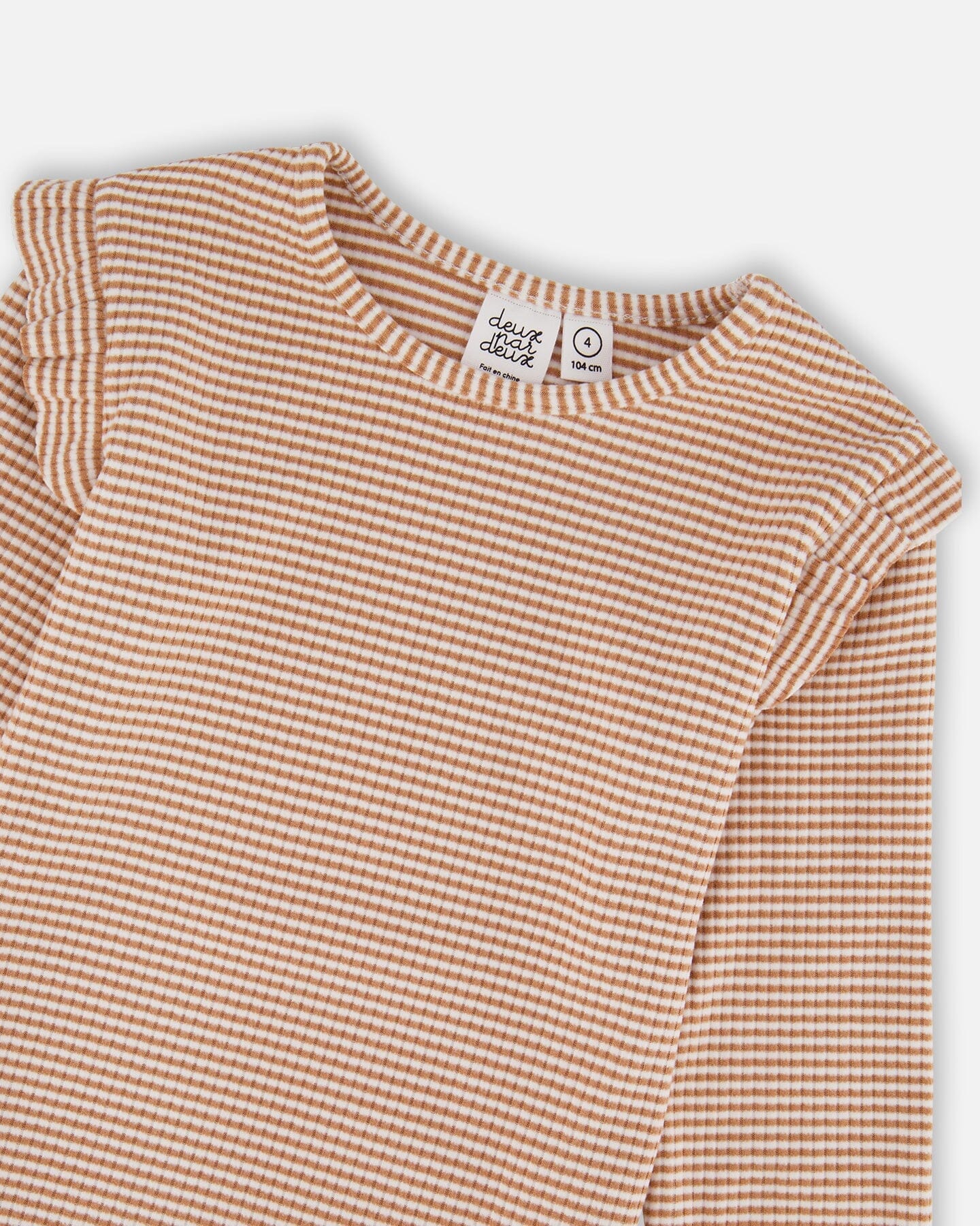 Rib Striped Top Beige And Off-White - Deux par Deux