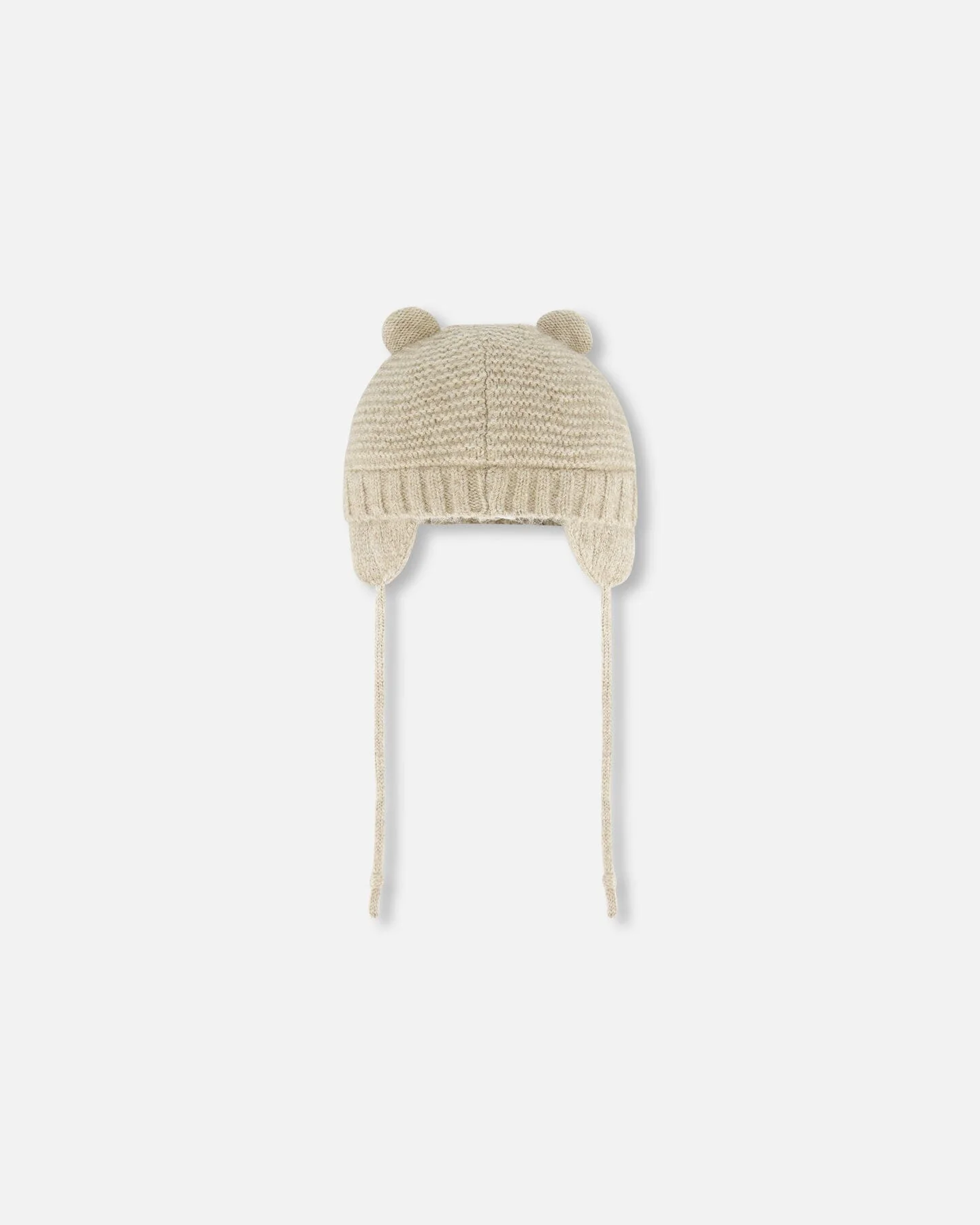 Knit Hat With Ears Beige - Deux par Deux