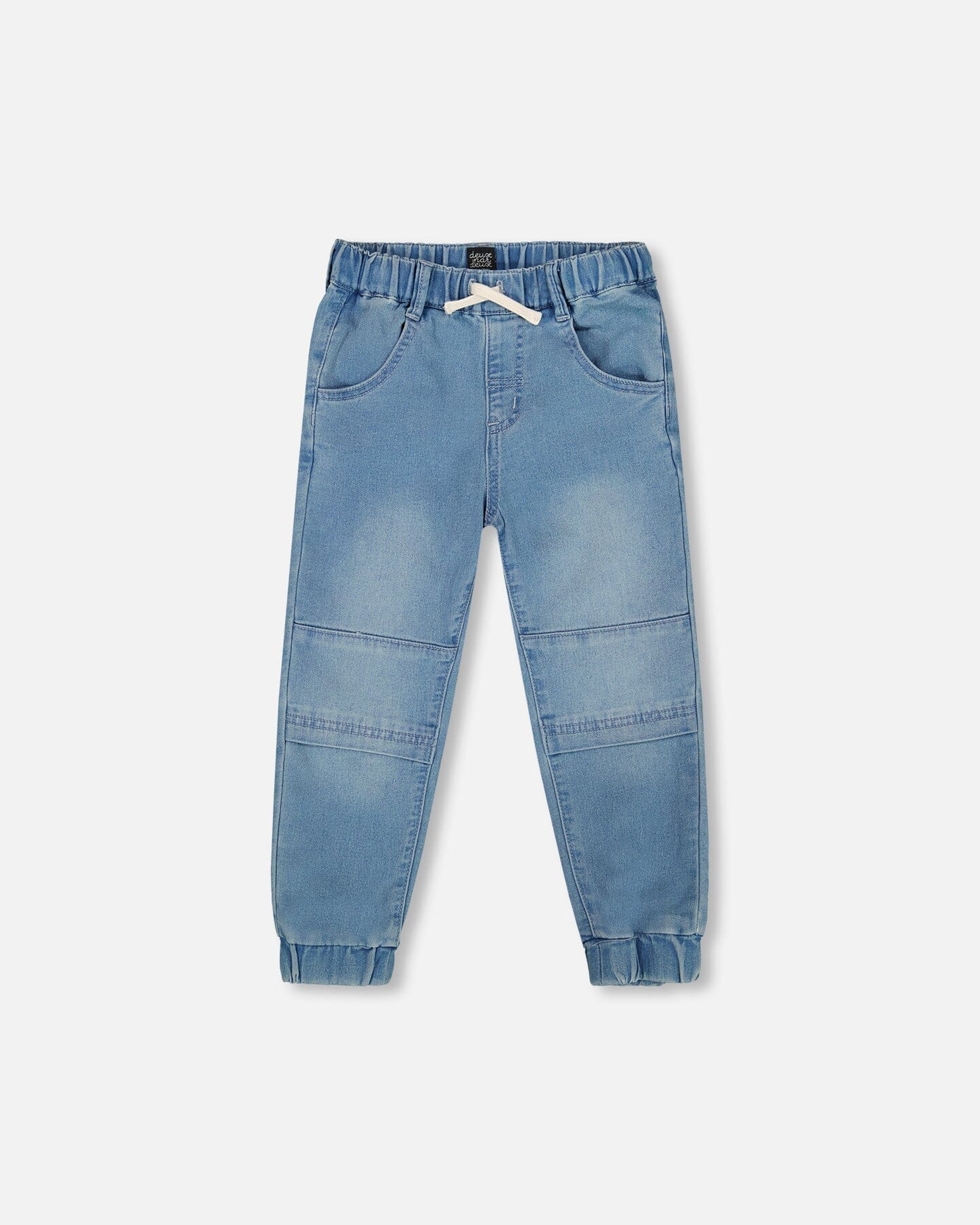 French Terry Jogger Pants Light Blue Denim - Deux par Deux