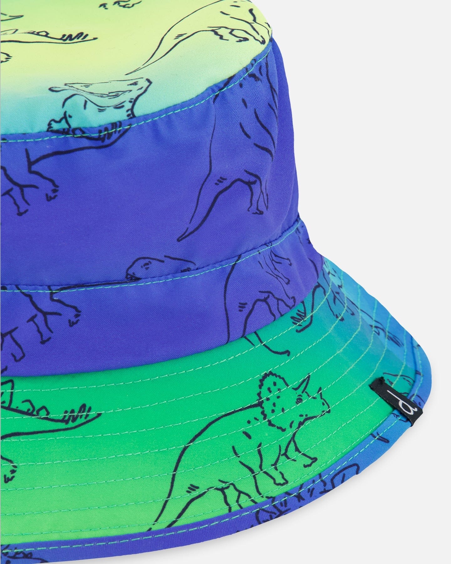 Printed Beach Hat Vibrant Blue And Green Dino - Deux par Deux