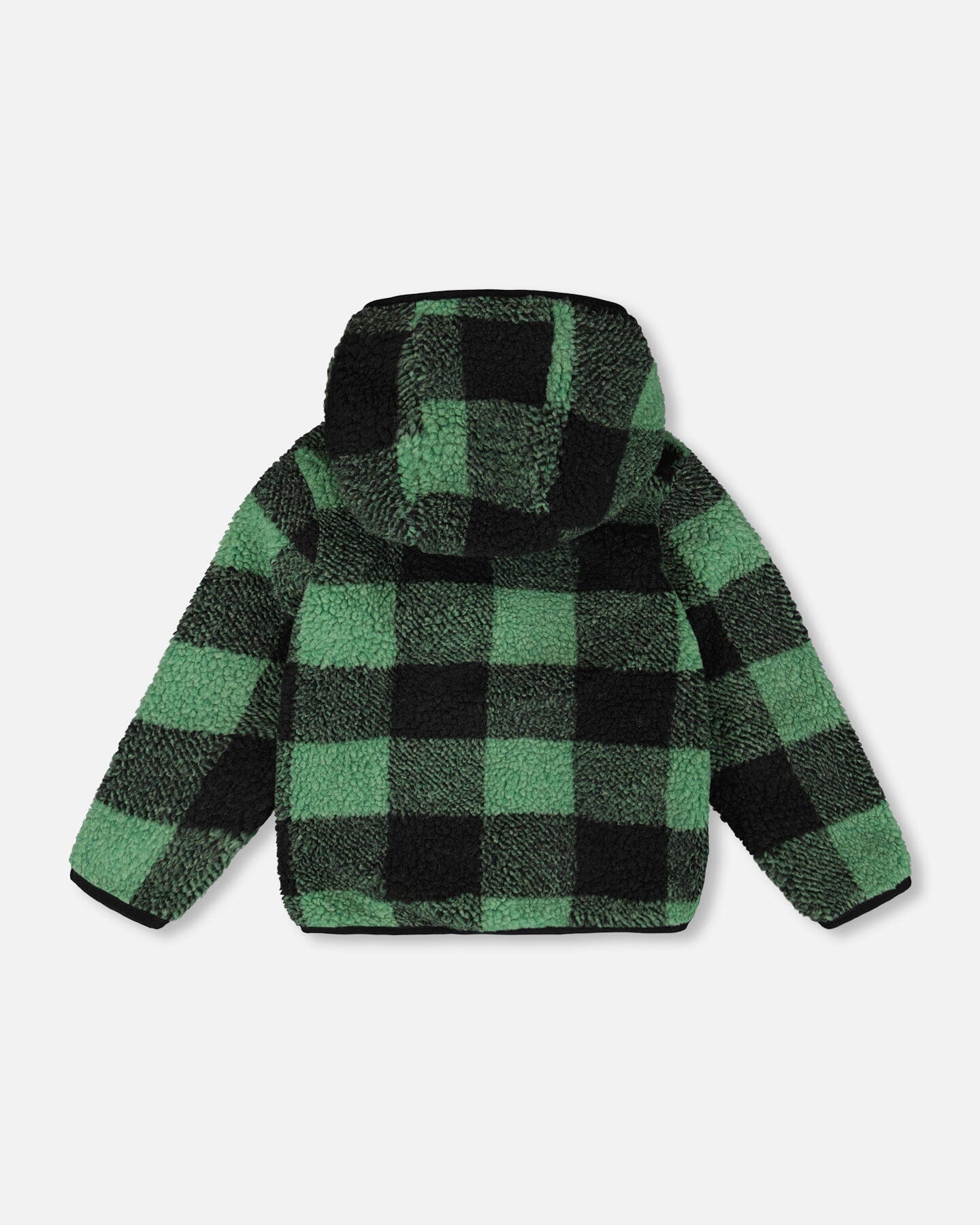 Reversible Mid-Season Sherpa Jacket Teal Plaid - Deux par Deux
