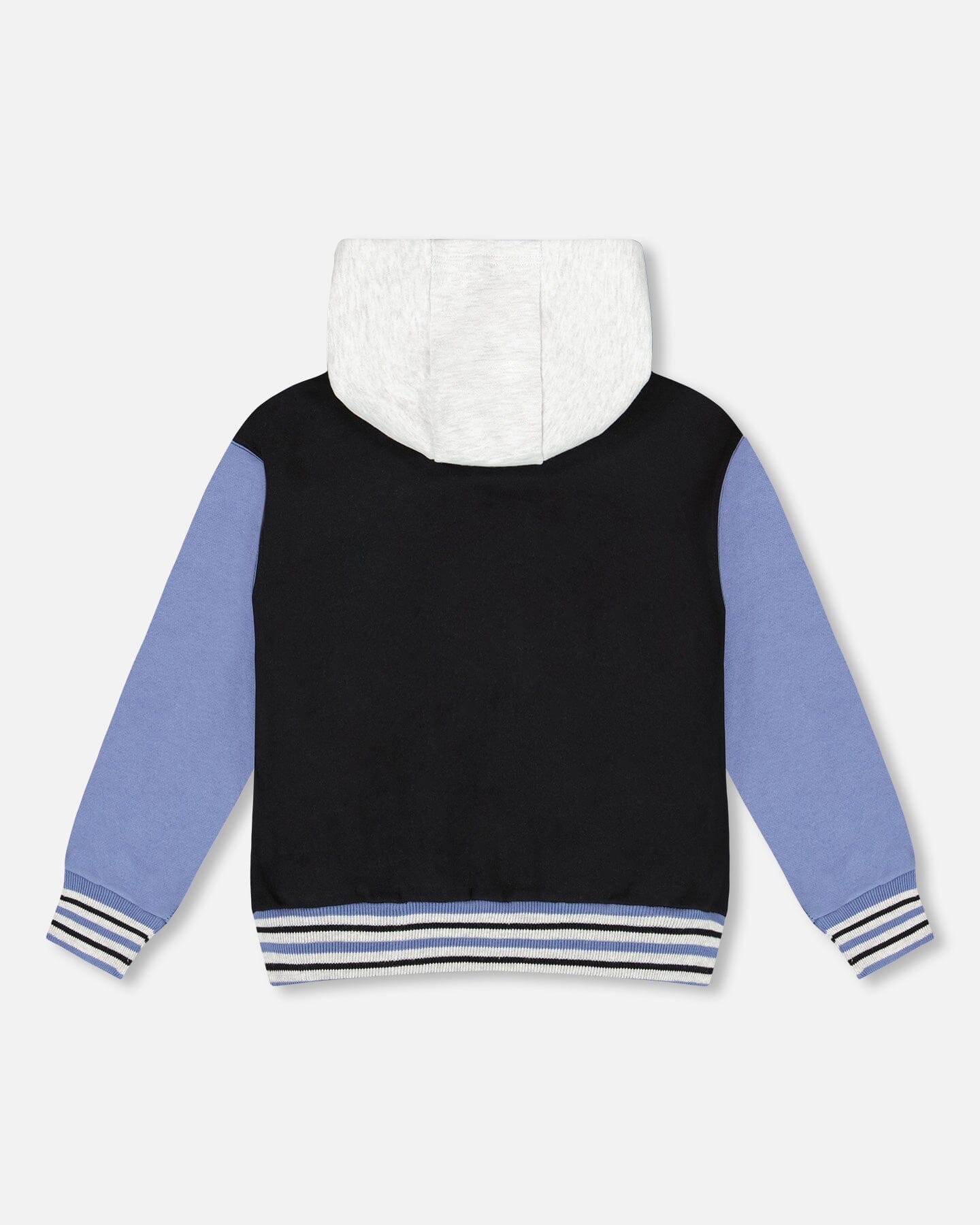 Full Zip Hooded Fleece Jacket Black - Deux par Deux