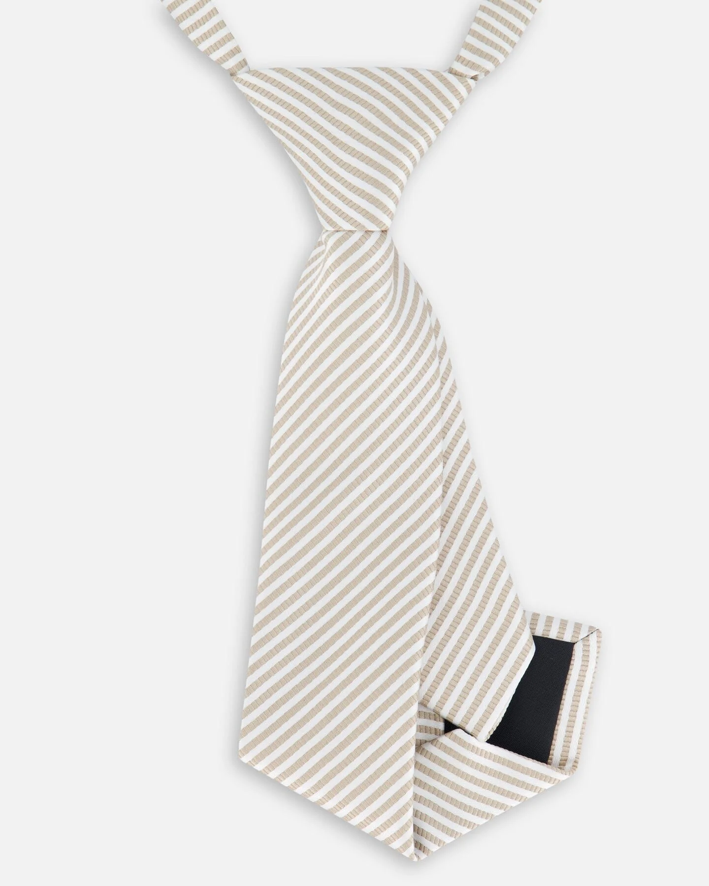 Neck Tie Light Taupe Striped - Deux par Deux