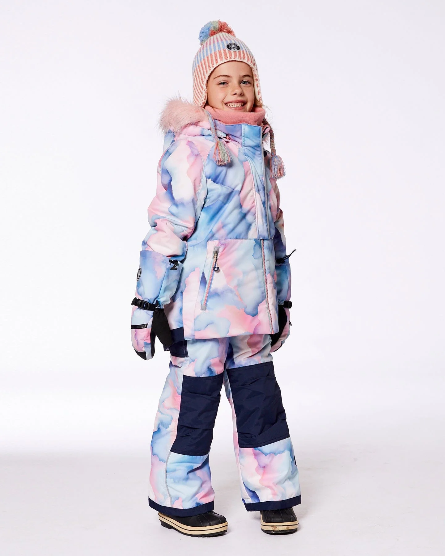 Peruvian Knit Hat Pastel Colors With Tassels - Deux par Deux