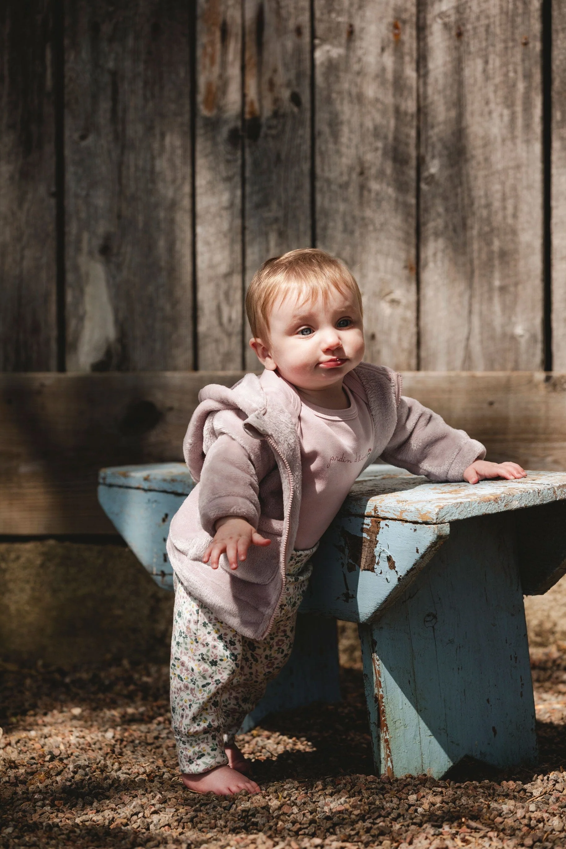 Organic Cotton Long Sleeve Romper Neutral Purple - Deux par Deux