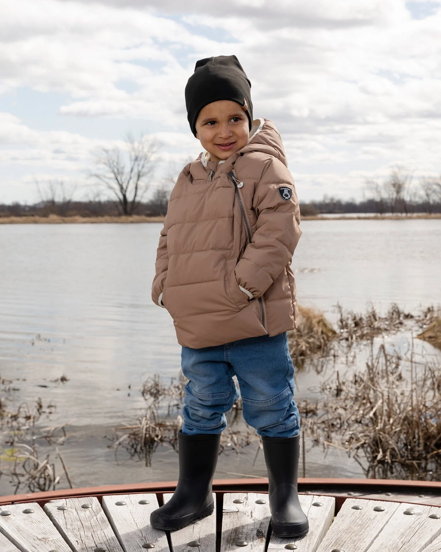 Compressible Winter Puffy Coat Designed For Car Seat Chanterelle - Deux par Deux