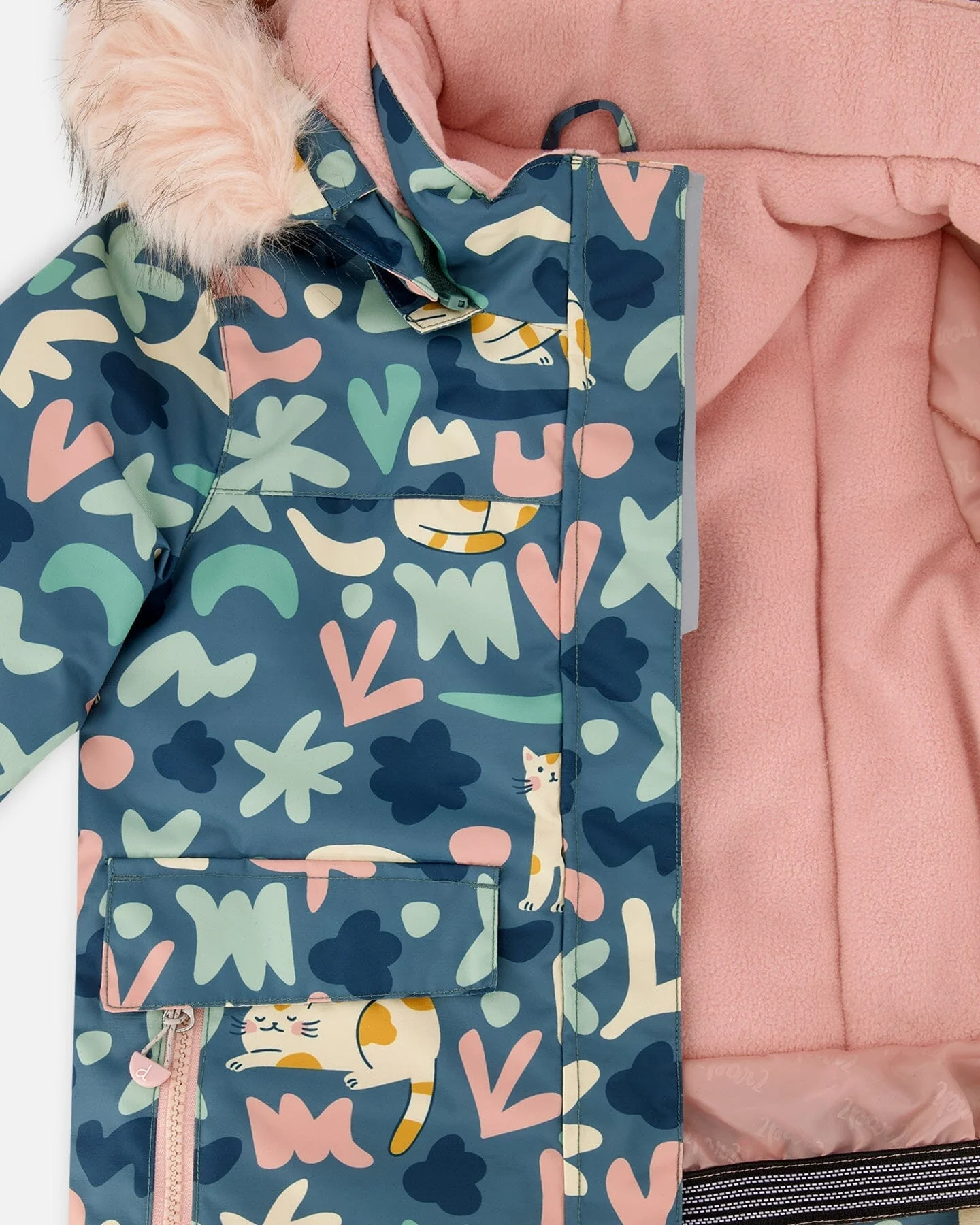 Two-Piece Discover Snowsuit With Printed Jacket Dusty Pink - Deux par Deux