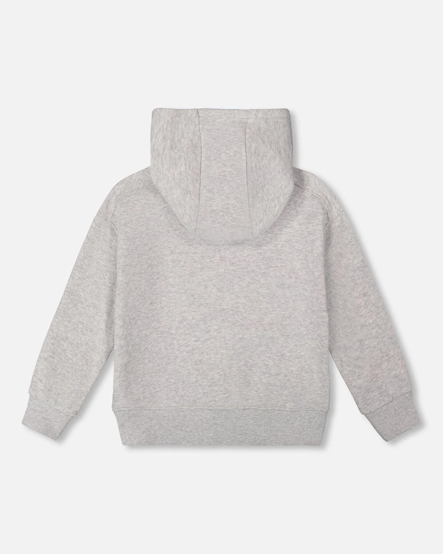 Pullover Fleece Hooded Sweatshirt Light Heather Gray - Deux par Deux