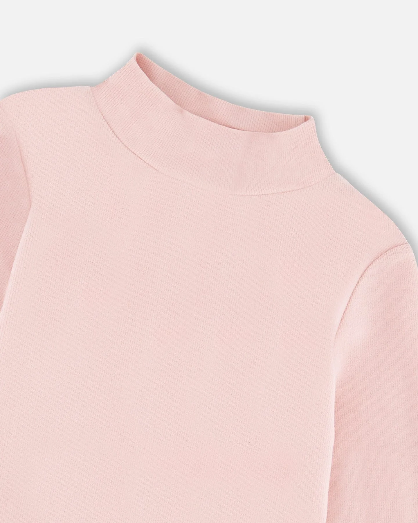 Super Soft Ribbed Mock Neck Top Pink - Deux par Deux