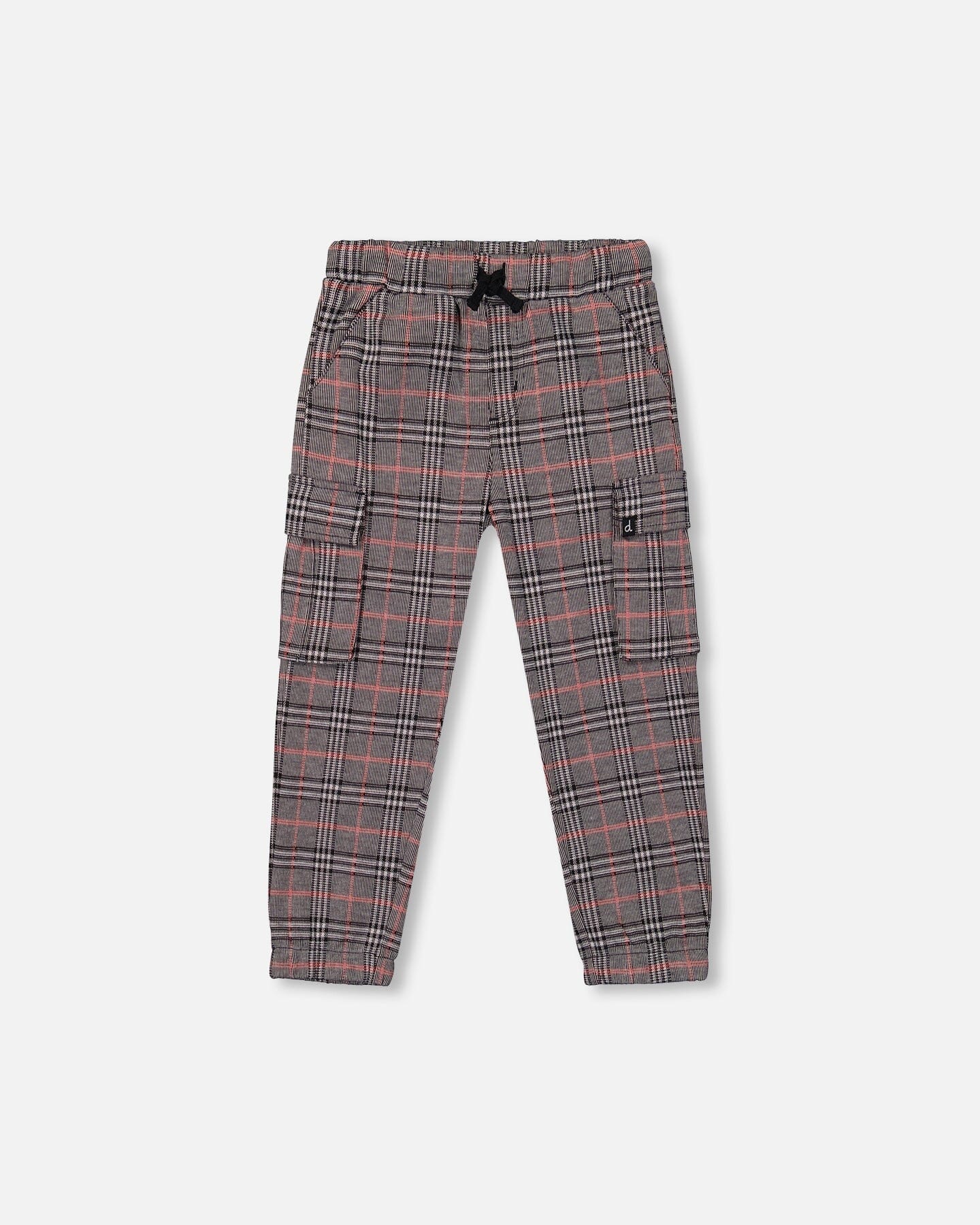 Plaid Cargo Pant Gray And Black - Deux par Deux