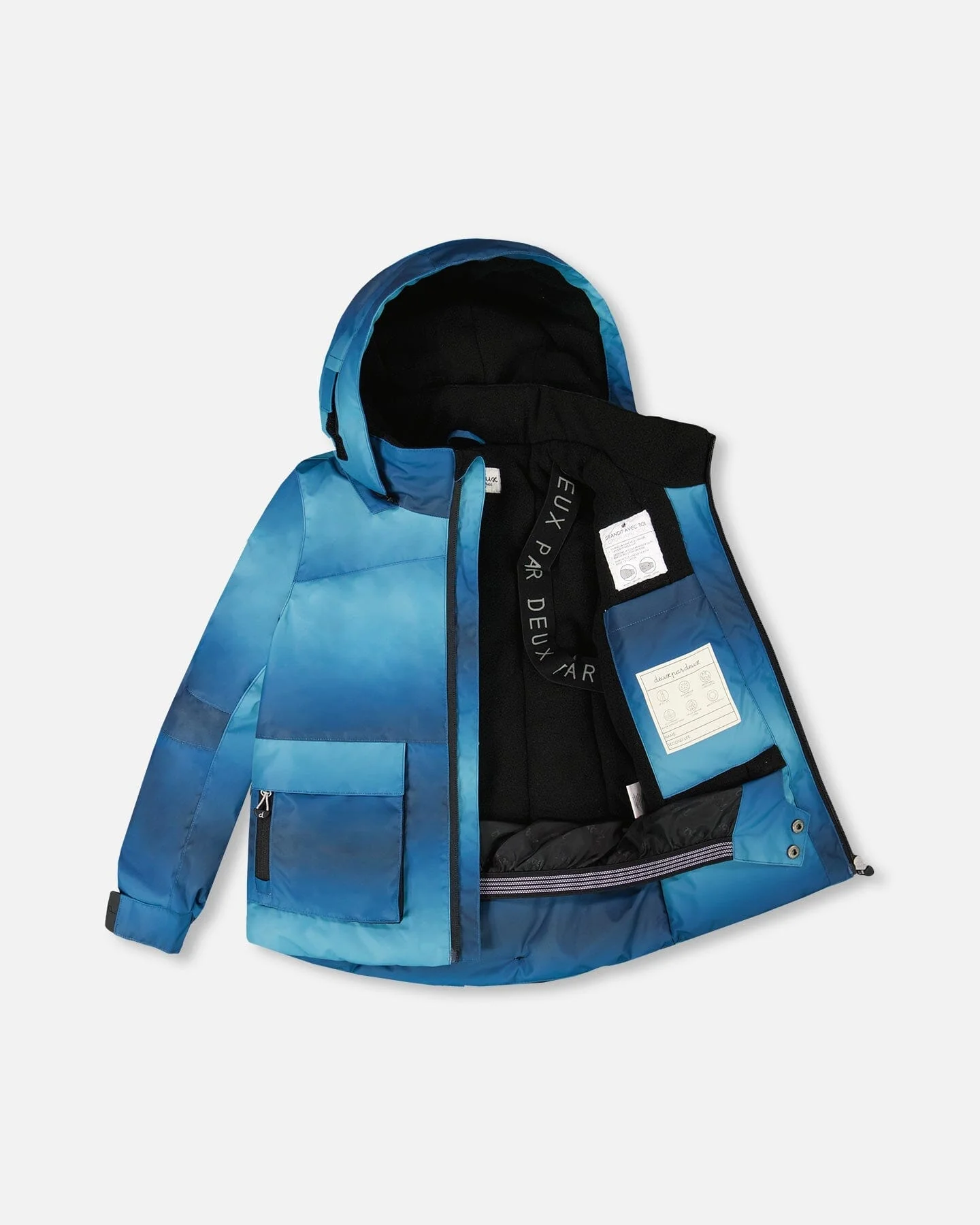 Two-Piece Play Snowsuit With Printed Jacket And Solid Pant Black - Deux par Deux