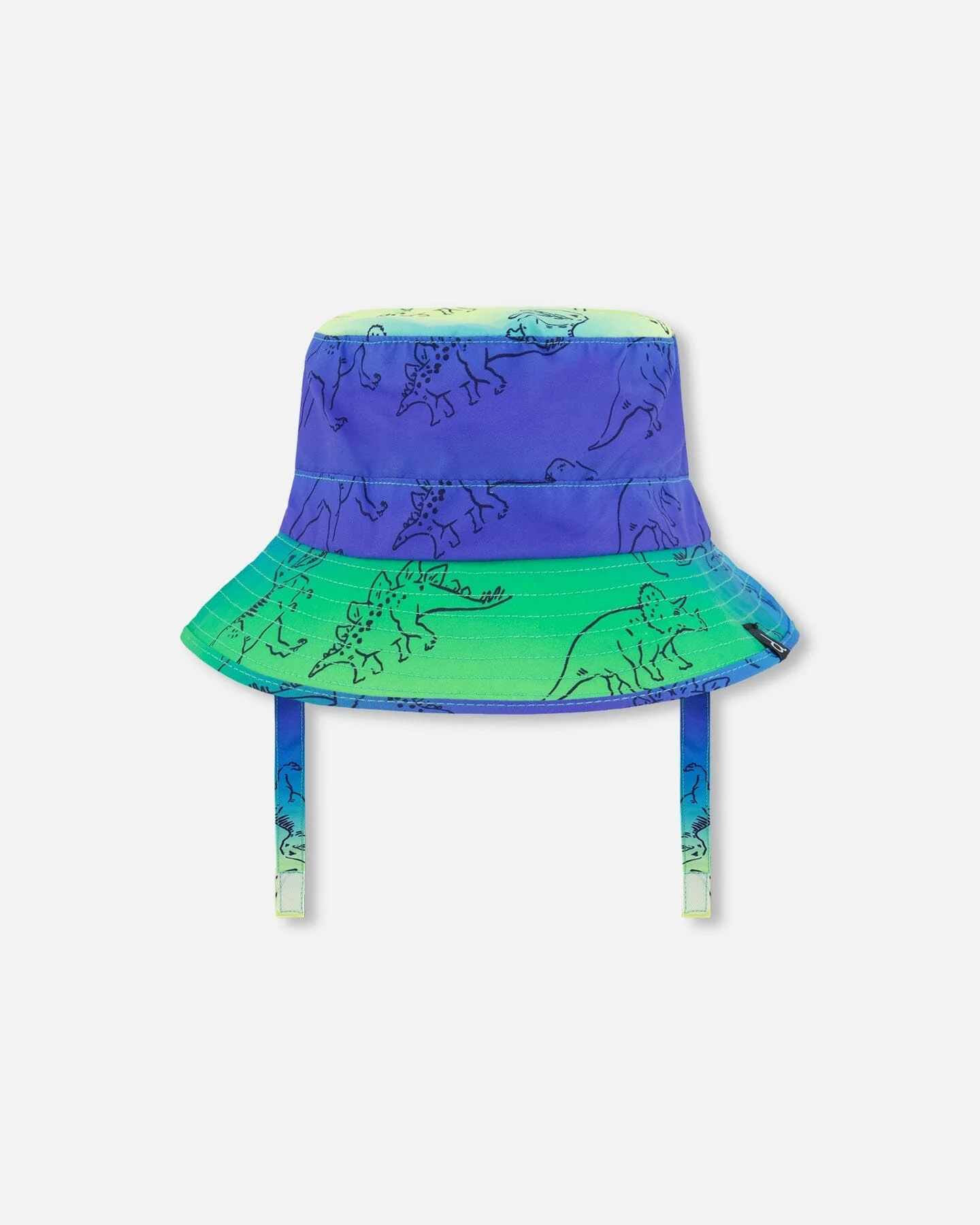 Printed Beach Hat Vibrant Blue And Green Dino - Deux par Deux