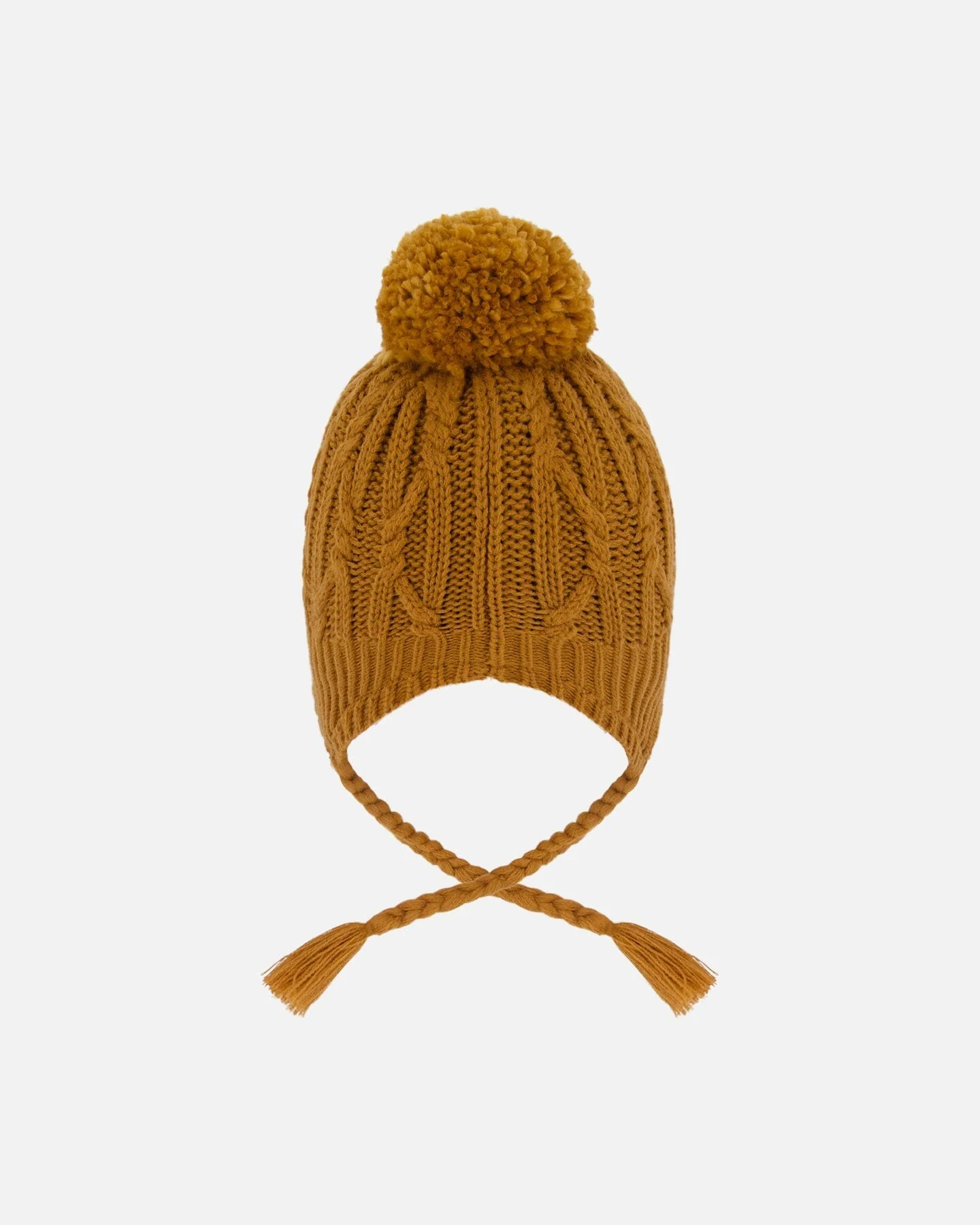 Lined Winter Hat With Pompom Brown Sugar - Deux par Deux