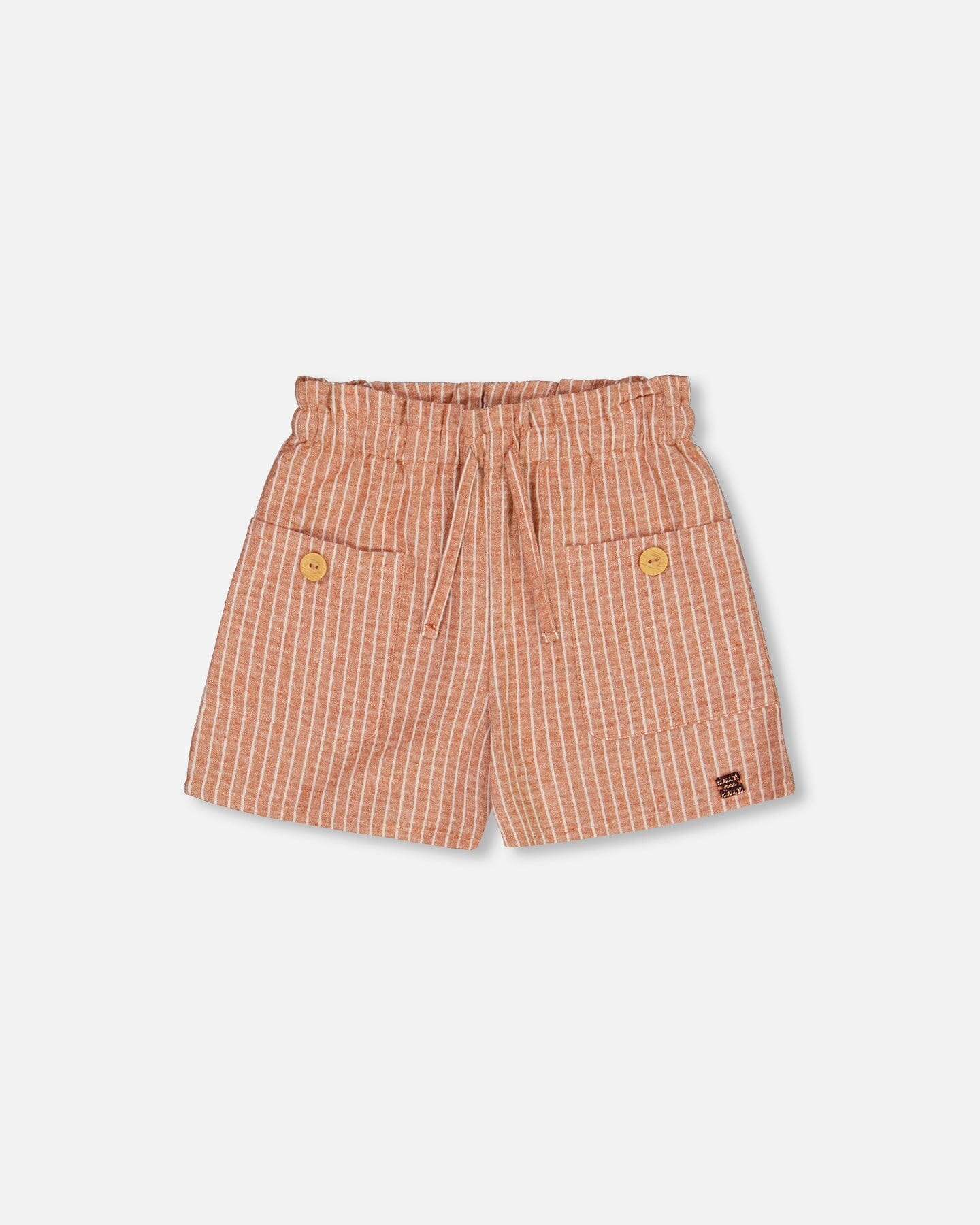 Linen Short With Pockets Old Orange Pink - Deux par Deux