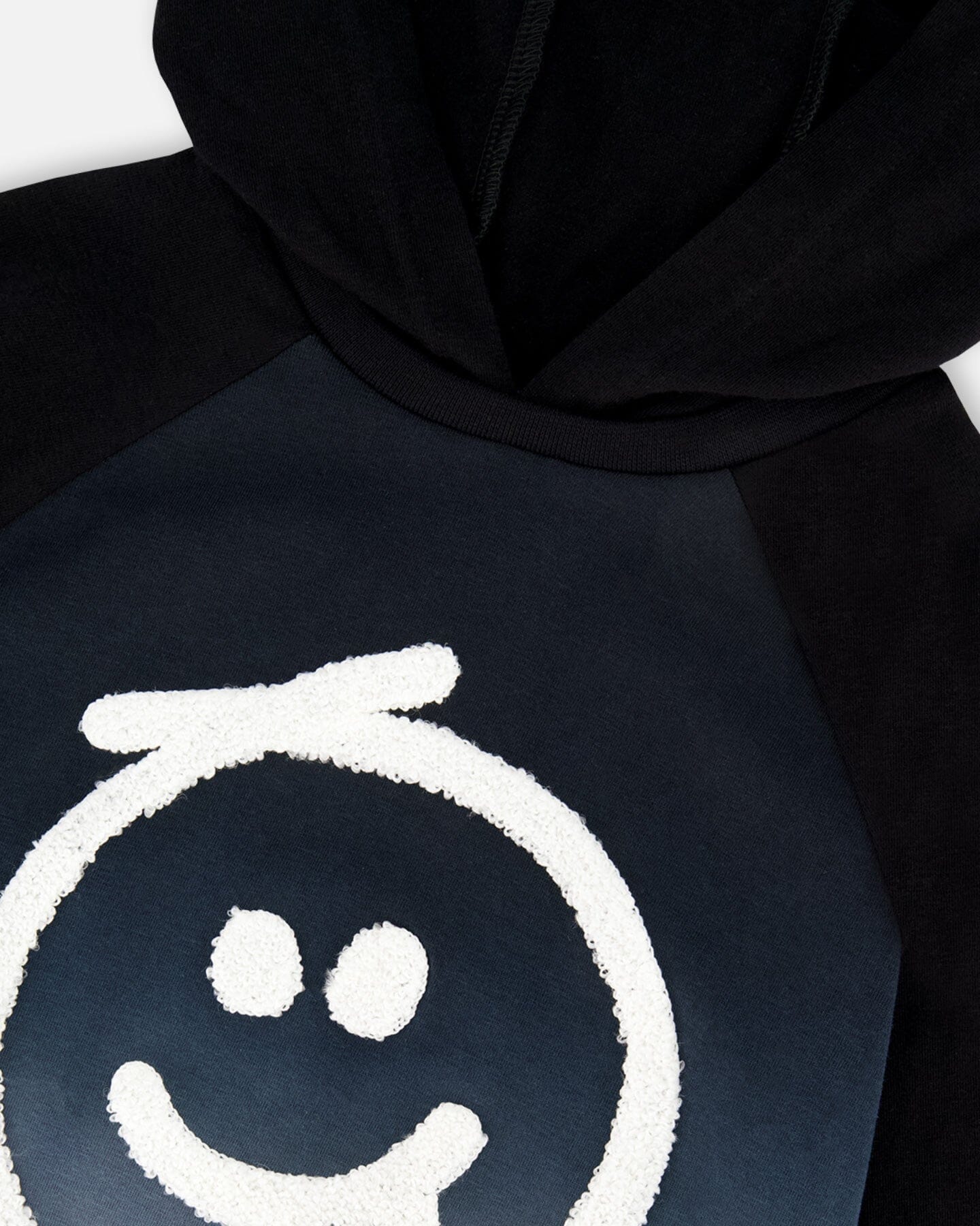 Organic Cotton Jersey Hooded Raglan Sleeve Tee Black - Deux par Deux